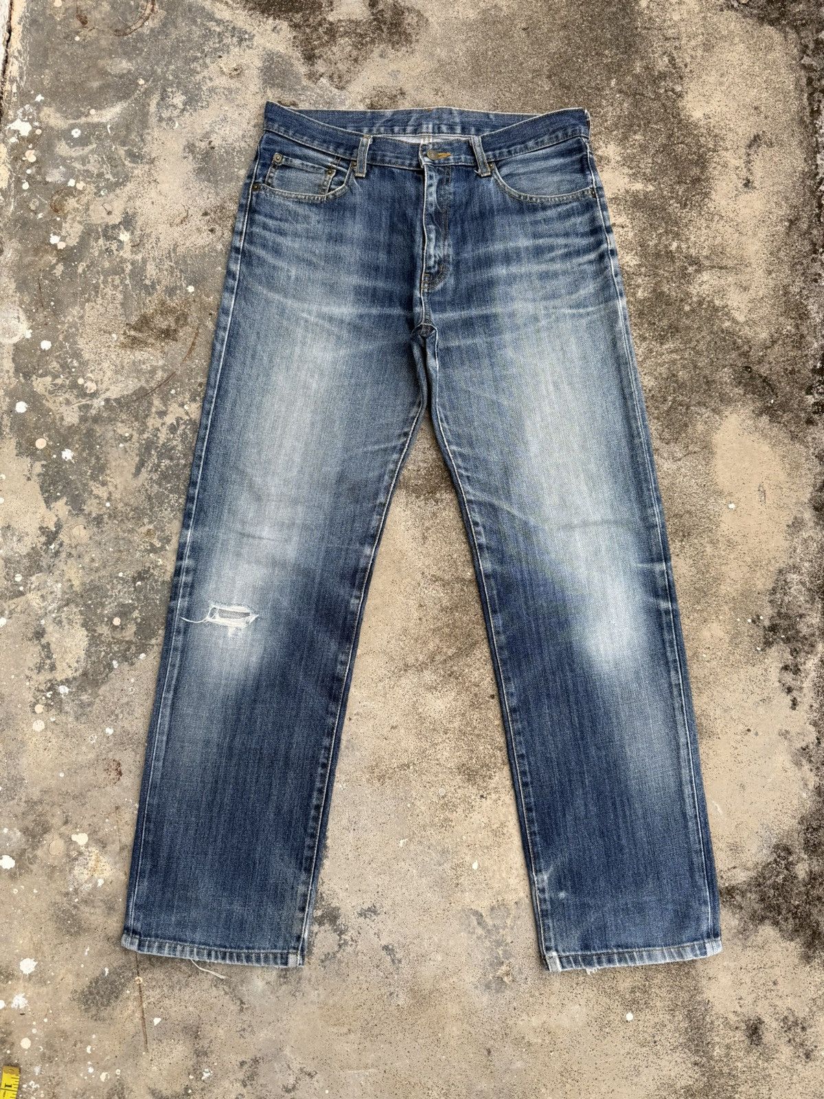 Japanese Brand VINTAGE JAPANESE FADED RIPPEP JEAN DENIM PANTS Size US 34 / EU 50 - 1 Thumbnail