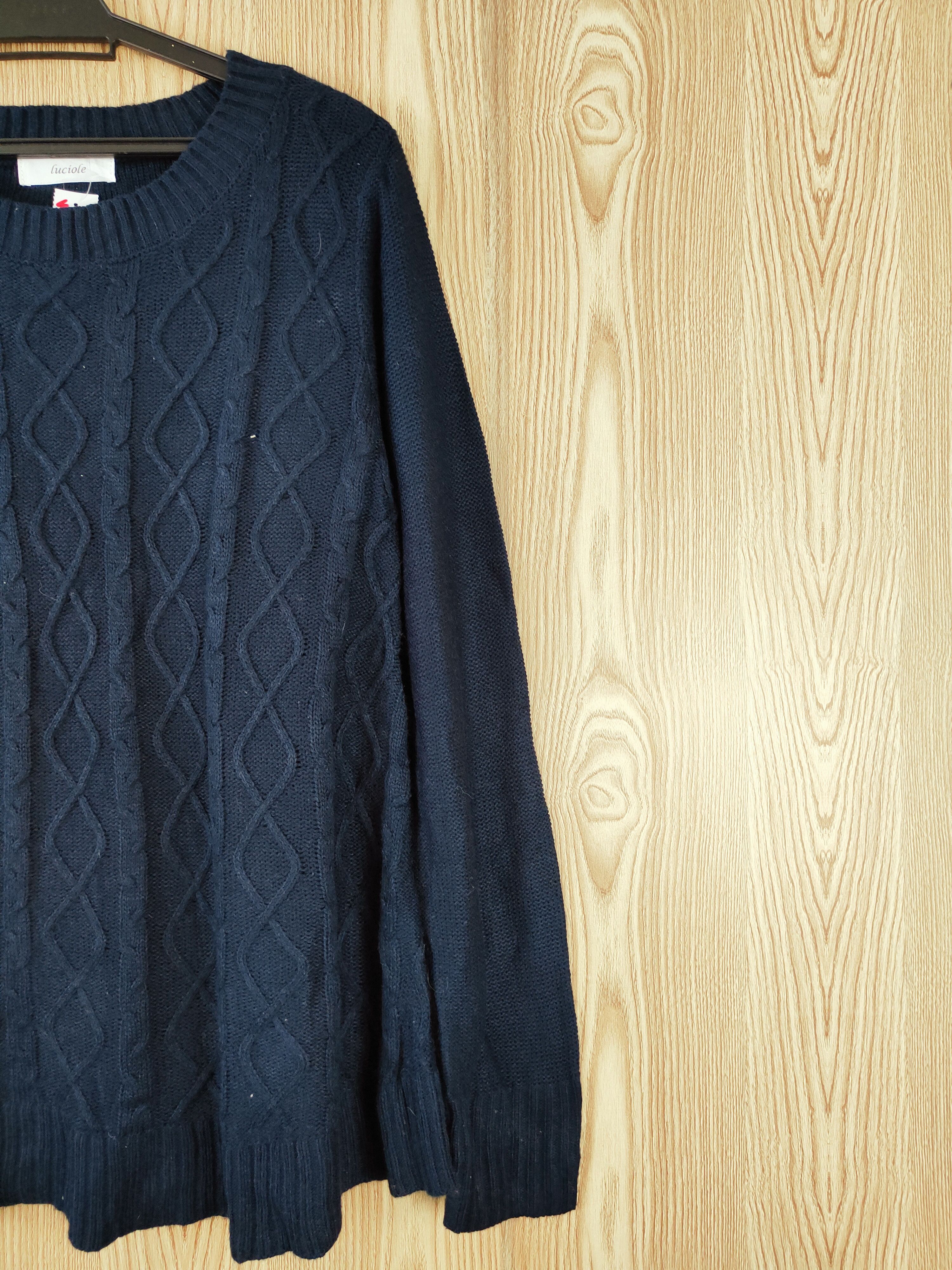 Aran Isles Knitwear × Japanese Brand × Vintage Luciole Navy Knitwear Blouses#W482 Size L / US 10 / IT 46 - 5 Thumbnail