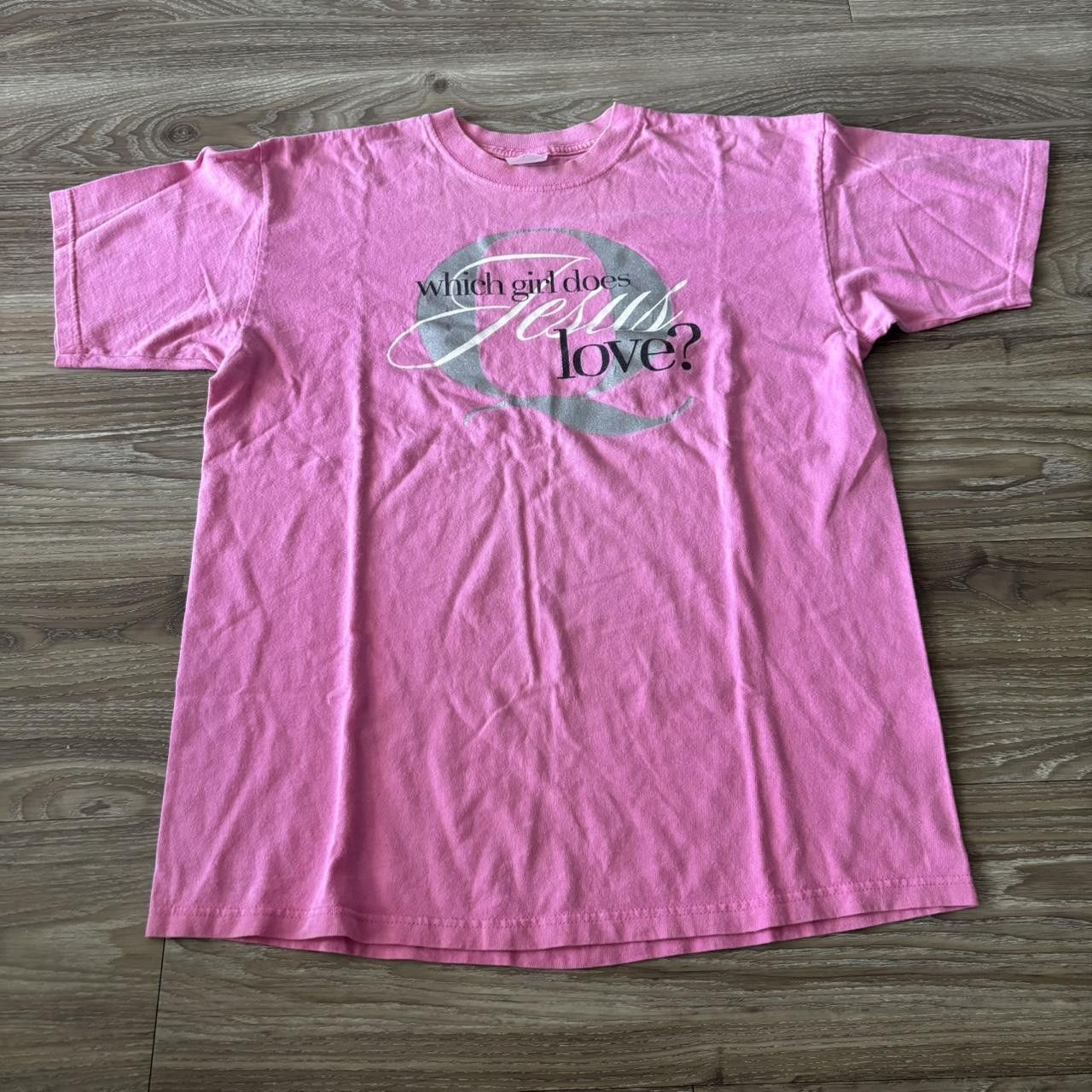 Vintage Crazy Vintage 90s Pink Jesus Graphic Tee! Size L Size US L / EU 52-54 / 3 - 1 Thumbnail