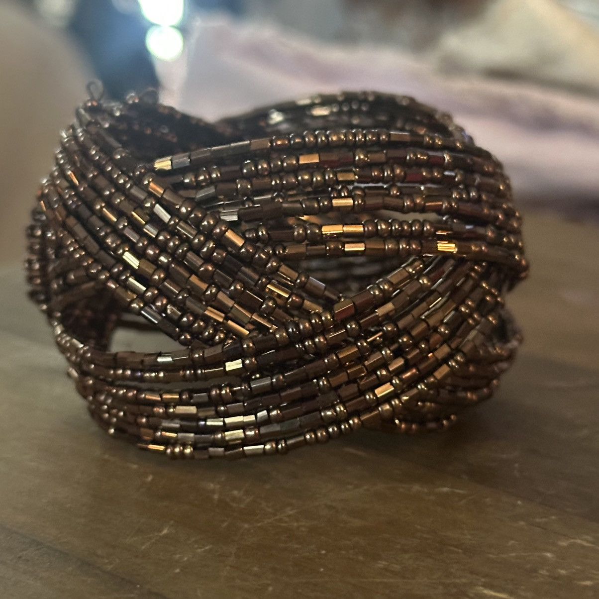 Vintage Vintage chunky braided bronze bead bracelet Size ONE SIZE - 4 Thumbnail