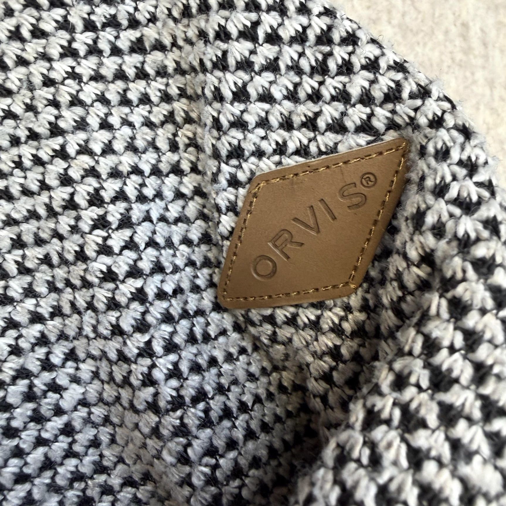 Orvis Orvis Mens Sweater 2XL Gray Mock Neck 1/4 Zip Heavyweight Knit Geometric Quarter Zip Lined Pullover Size US XXL / EU 58 / 5 - 5 Thumbnail