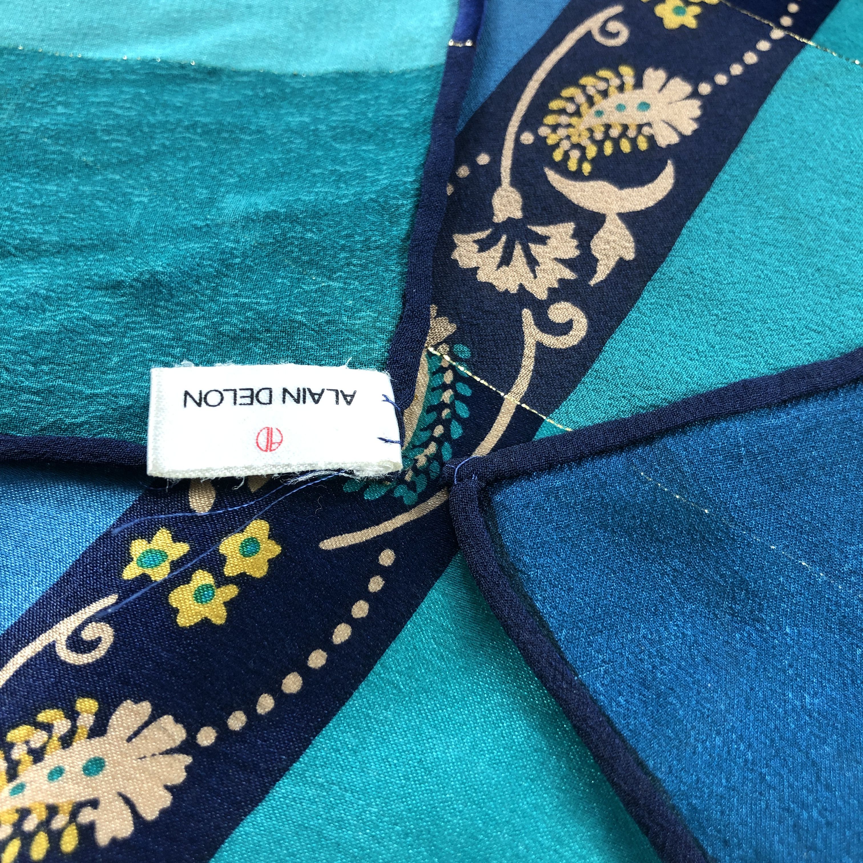 ALAIN DELON Alain Delon Floral Hand Rolled Silk Scarf M1062 Size ONE SIZE - 5 Thumbnail