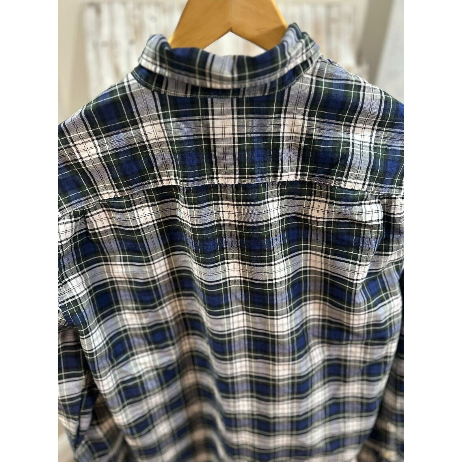 Gap GAP Mens Green Plaid Long Sleeve Button-Up Shirt Size L Size US L / EU 52-54 / 3 - 3 Thumbnail