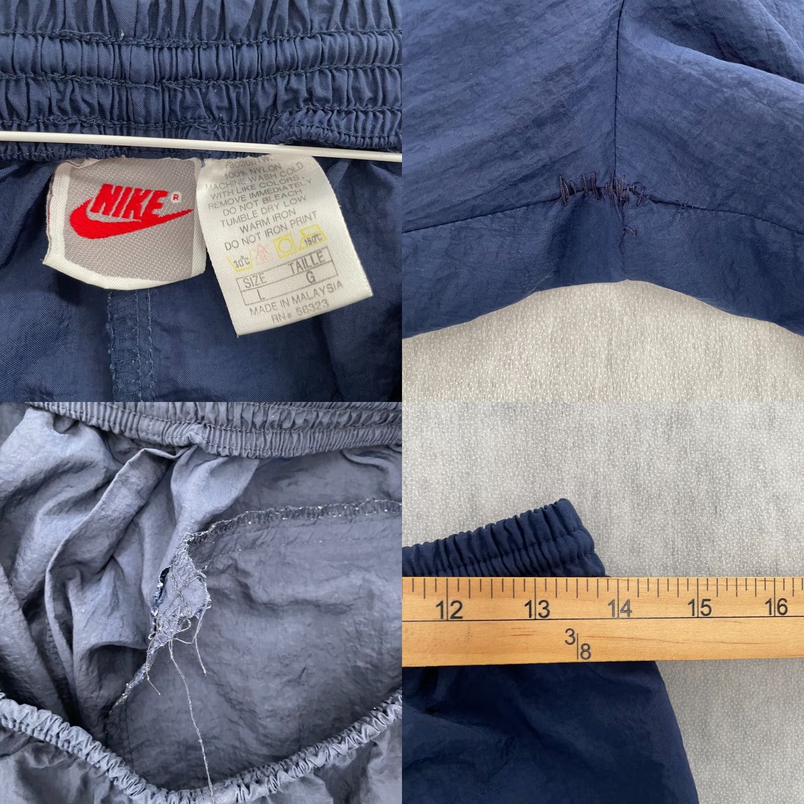 Nike VINTAGE Nike Pants Adult Large Blue Drawstring Pockets Swoosh Mens L Track Style Athletic Size US 36 / EU 52 - 8 Thumbnail