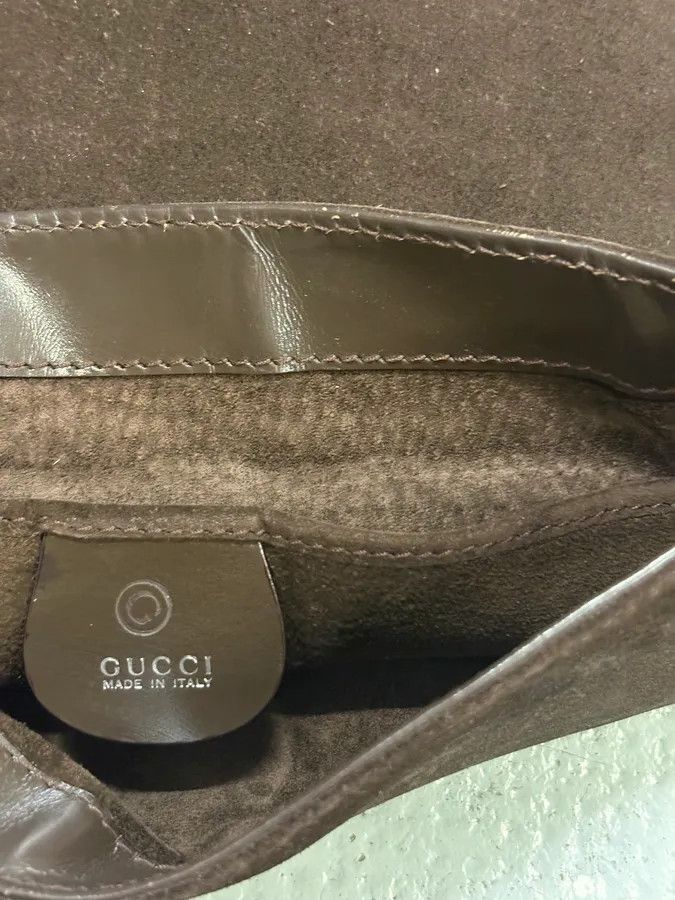 Gucci 2000s Gucci Chain Brown Suede Leather Bag Size ONE SIZE - 8 Thumbnail