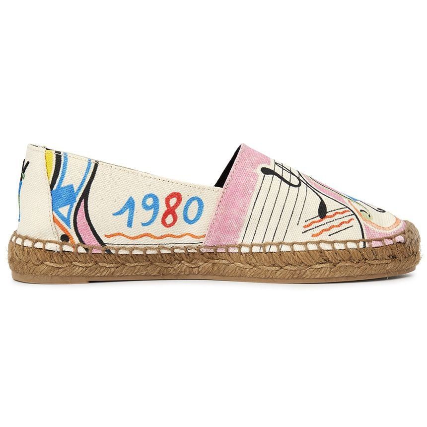 Saint Laurent Paris o1bcso1str1124 Cassandre Embroidered Espadrilles in Ivory Size US 6 / IT 36 - 7 Thumbnail