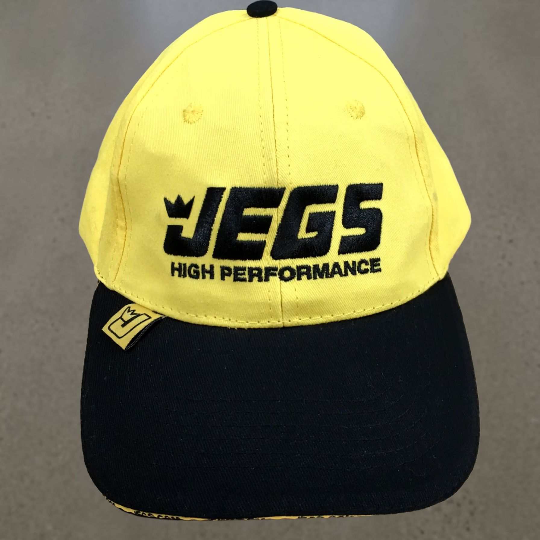 Vintage Jegs Baseball Cap Unisex Yellow OS Curved Brim Embroidered Logo High Performance Size ONE SIZE - 1 Thumbnail