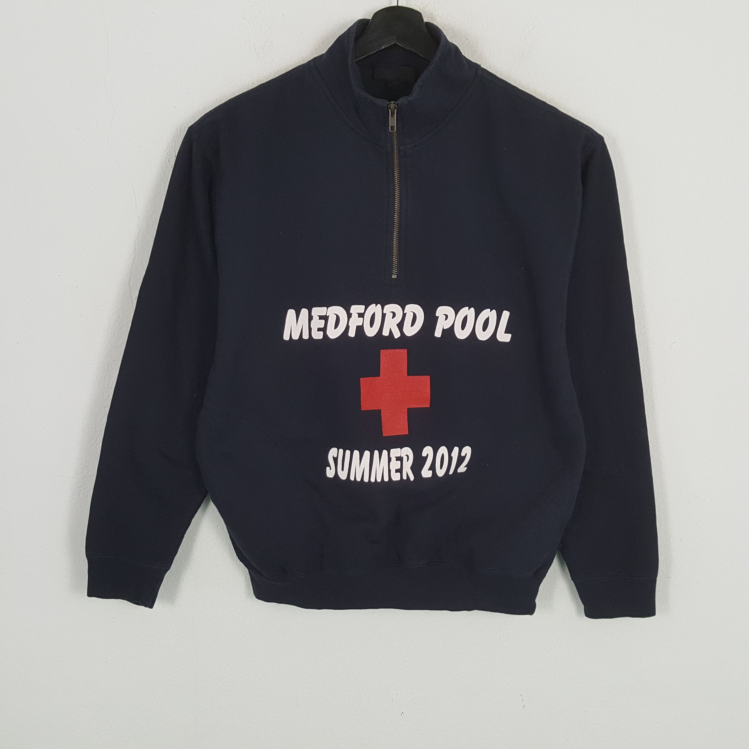 Vintage MEDFORD POOL SUMMER 2012 Half Zipper Sweatshirt Size US M / EU 48-50 / 2 - 1 Thumbnail