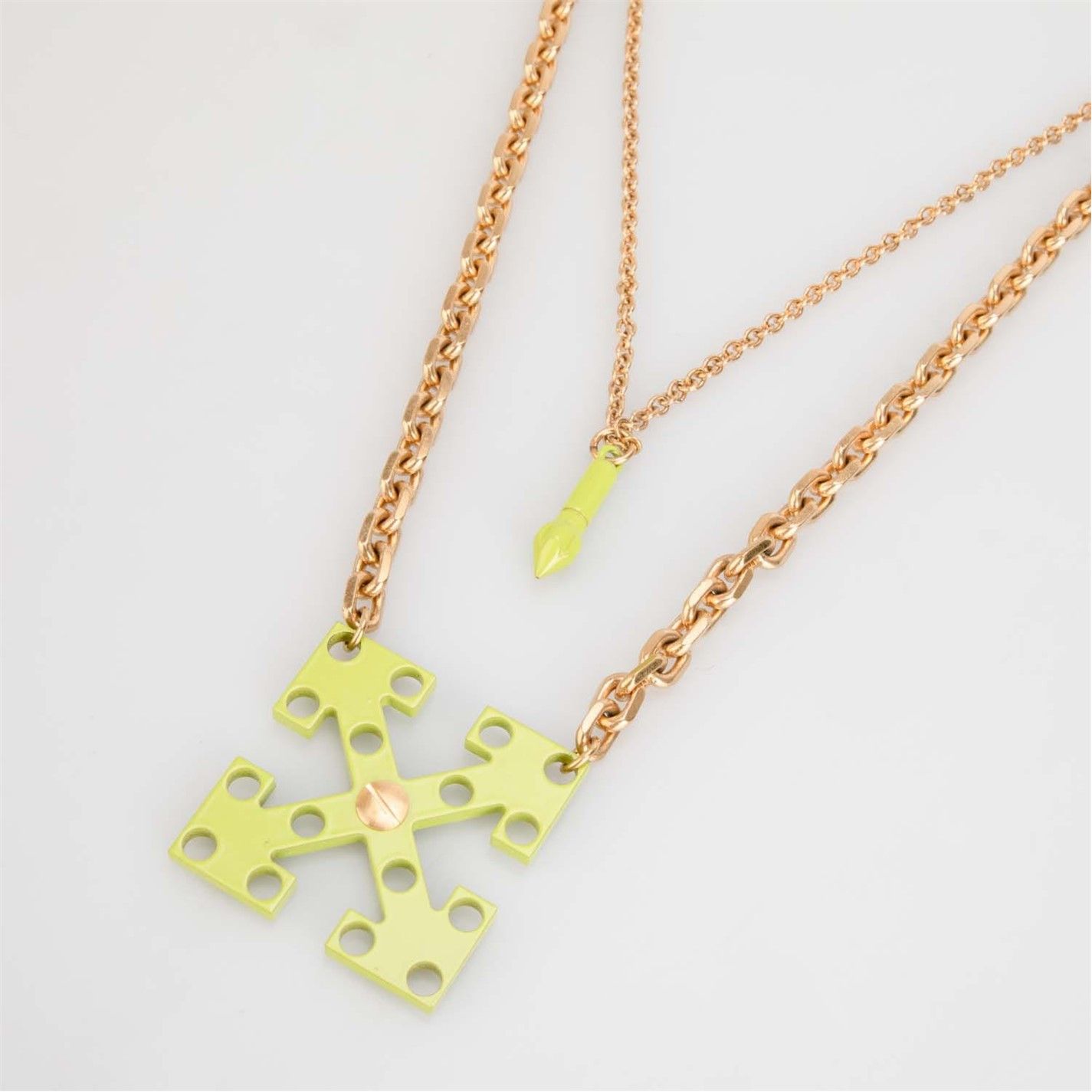 Off-White o1g2r1mq0225 Size: OS / Arrow Play Double Necklace in Gold Size ONE SIZE - 2 Thumbnail