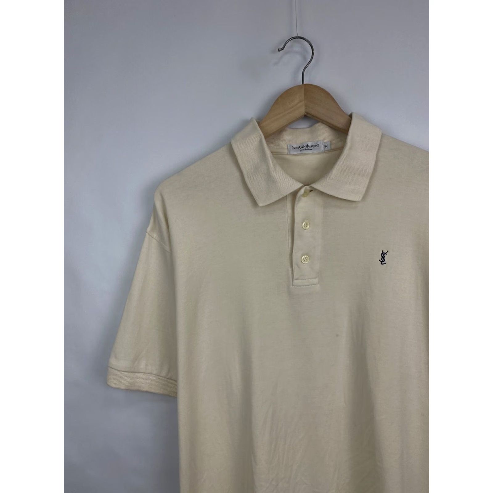 Yves Saint Laurent VINTAGE Yves Saint Laurent Pour Homme Polo T-Shirt XL Beige Mens 90s 90s YSL Polo T-Shirt Beige XL Men Polo 90s beige Size US XL / EU 56 / 4 - 3 Thumbnail