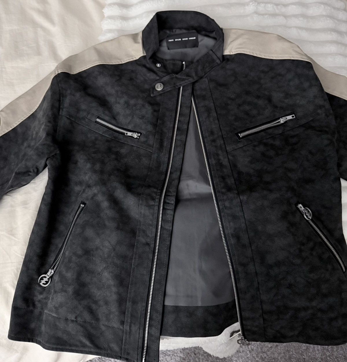 Other CEEC LA Black Beige Biker Jacket Size US M / EU 48-50 / 2 - 6 Thumbnail