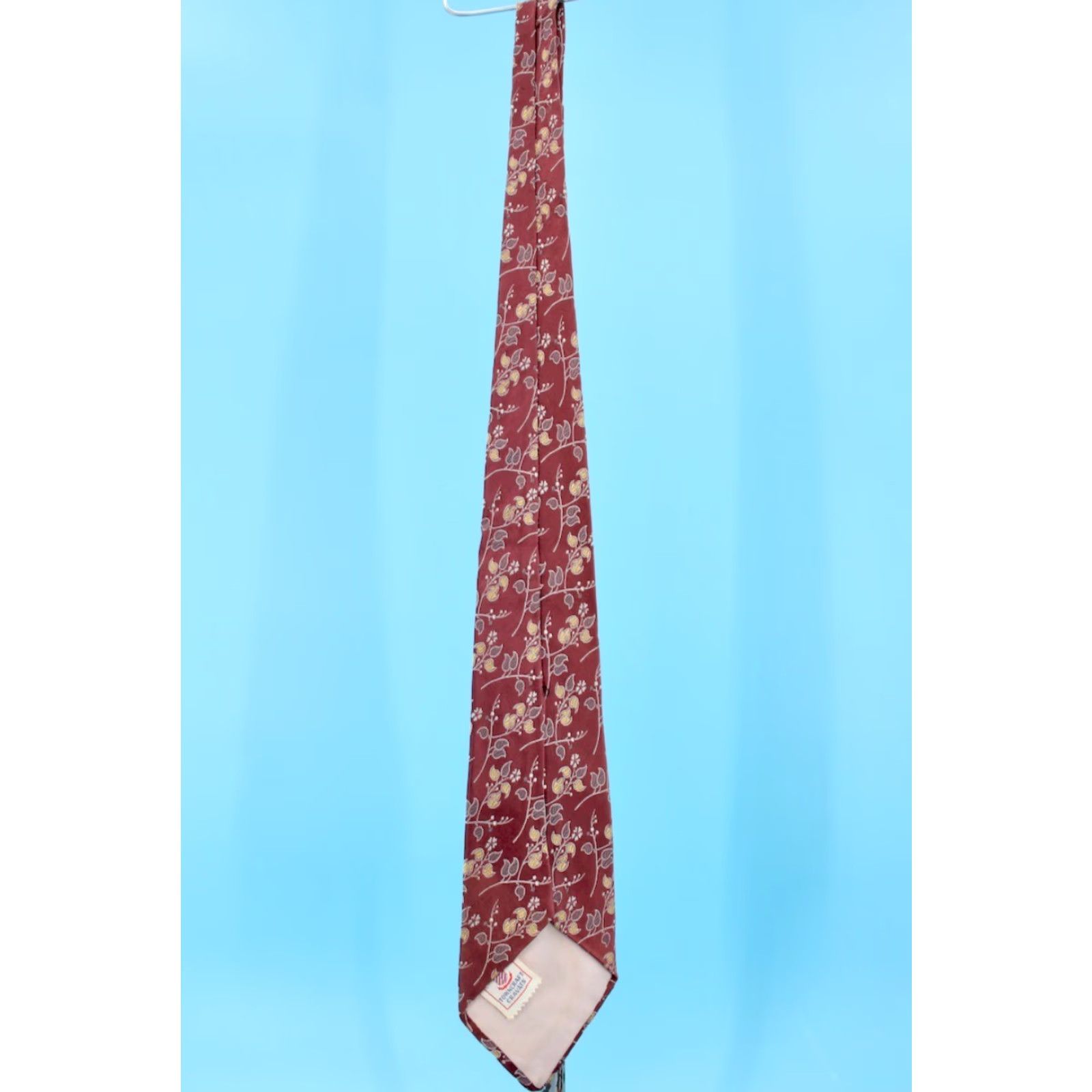Vintage VTG 1940s Brown Leaf Pattern Embroidered Necktie Towncraft Tie Men Size ONE SIZE - 7 Thumbnail