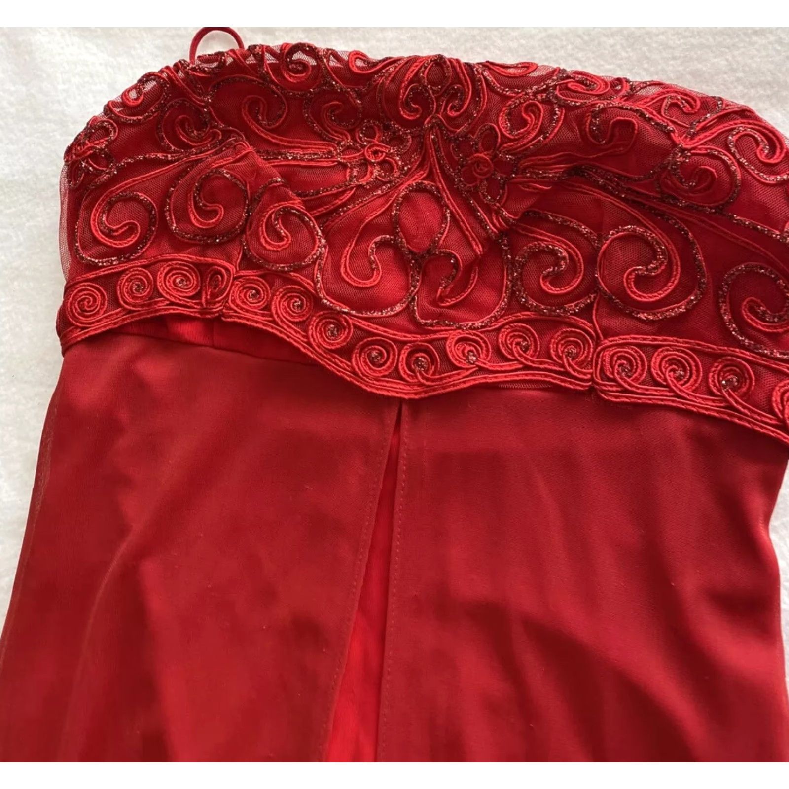 Vintage Kitty Dress Red Long Sleeve Formal Holiday Spaghetti Strap Size S Women Size S / US 4 / IT 40 - 3 Thumbnail