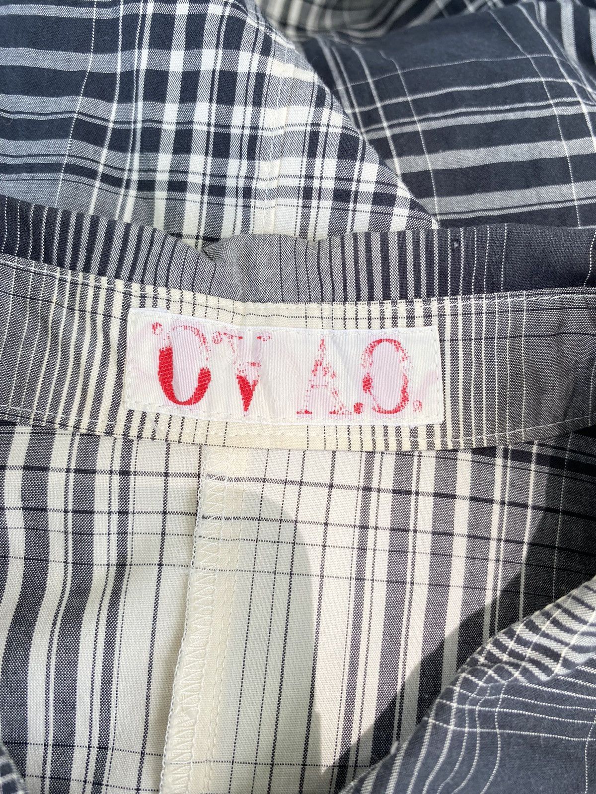 A.O. CMS × Japanese Brand A.O. O.A. Long Sleeve Black & White Plaid Shirt Dress Size L / US 10 / IT 46 - 3 Thumbnail