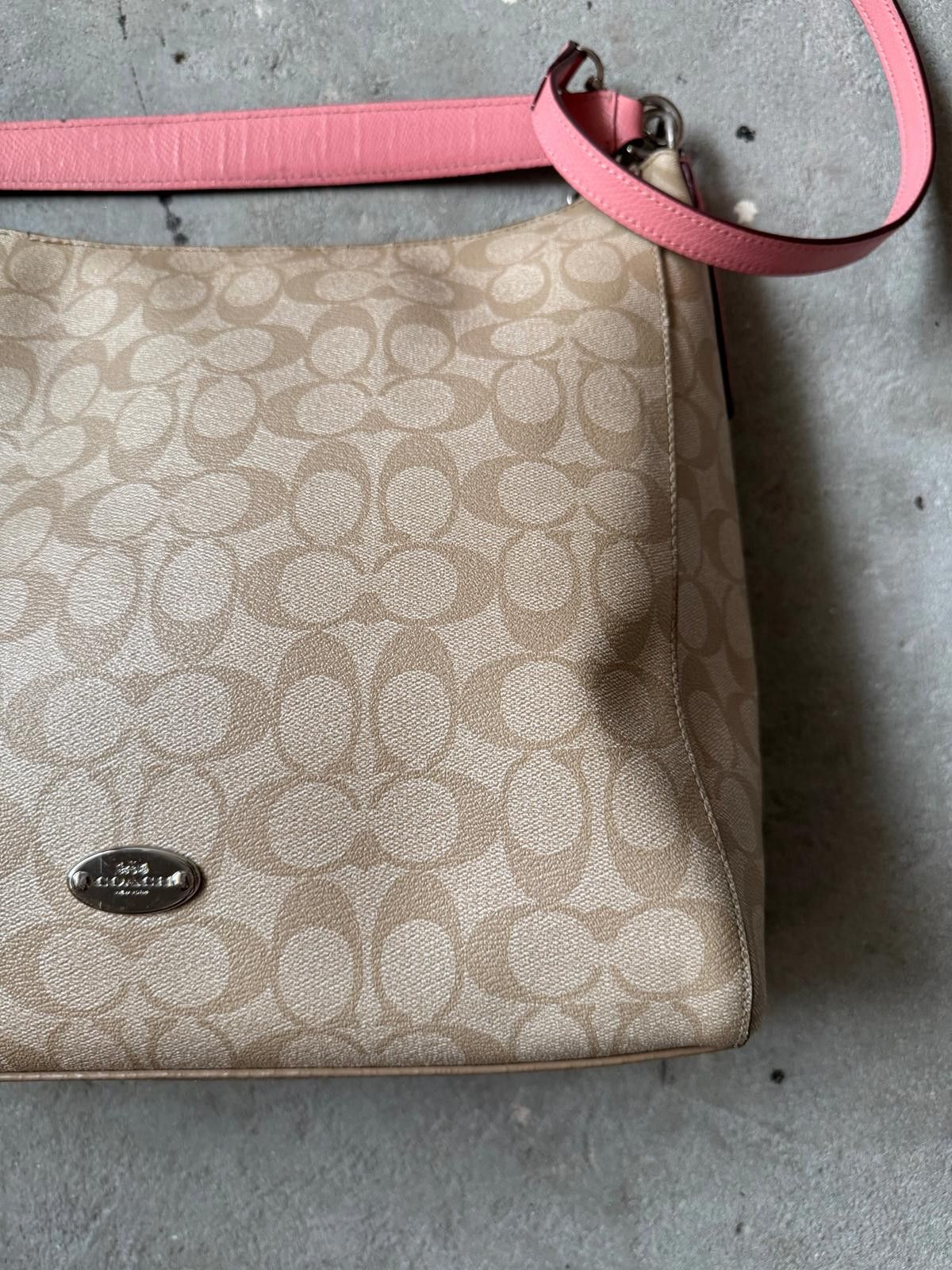 Coach Coach 2Way PVC Leather ShoulderBag Beige/Pink Size ONE SIZE - 3 Thumbnail