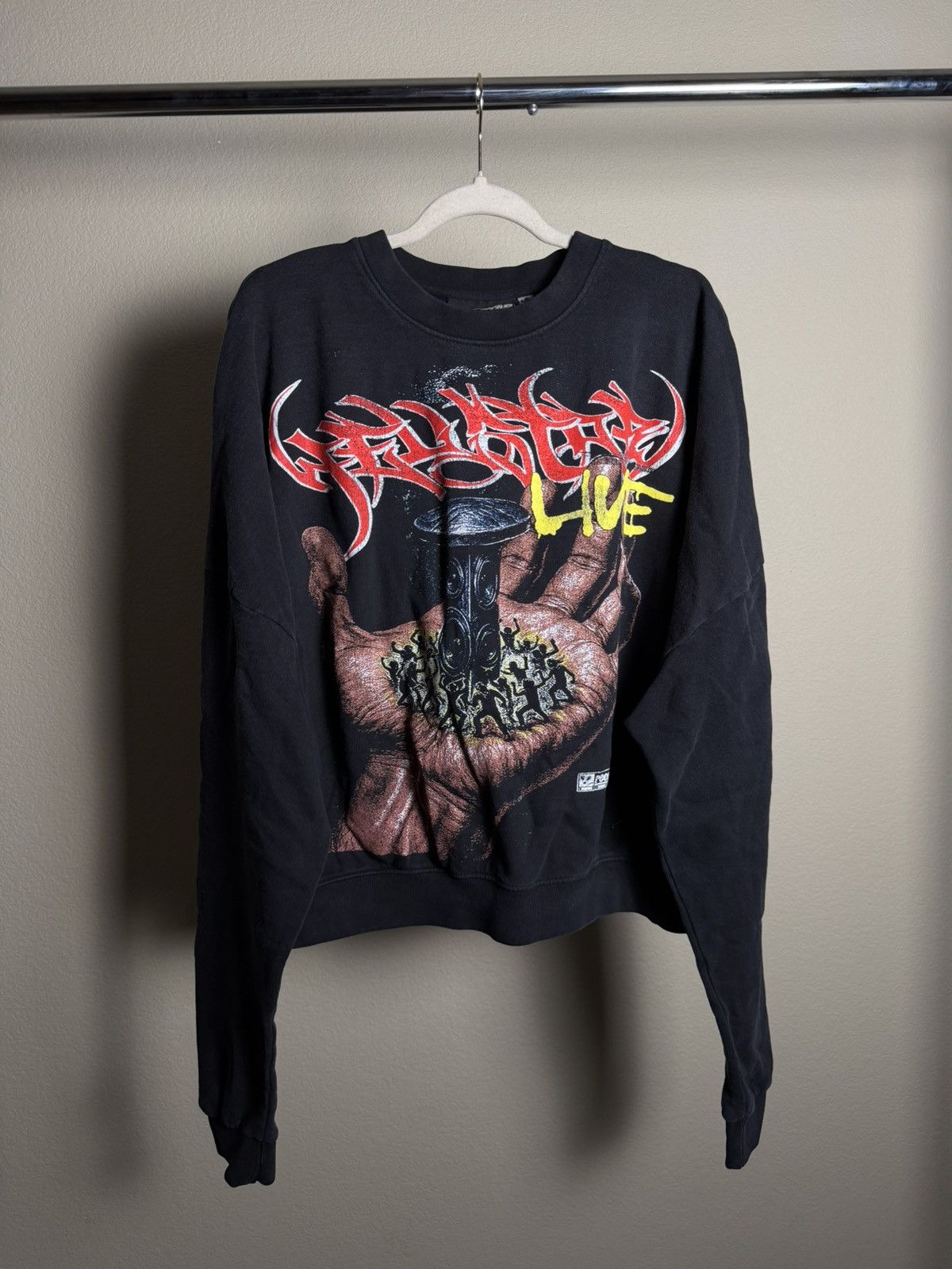 HELLSTAR HELLSTAR “Live” Crewneck Sweater Size US M / EU 48-50 / 2 - 1 Thumbnail