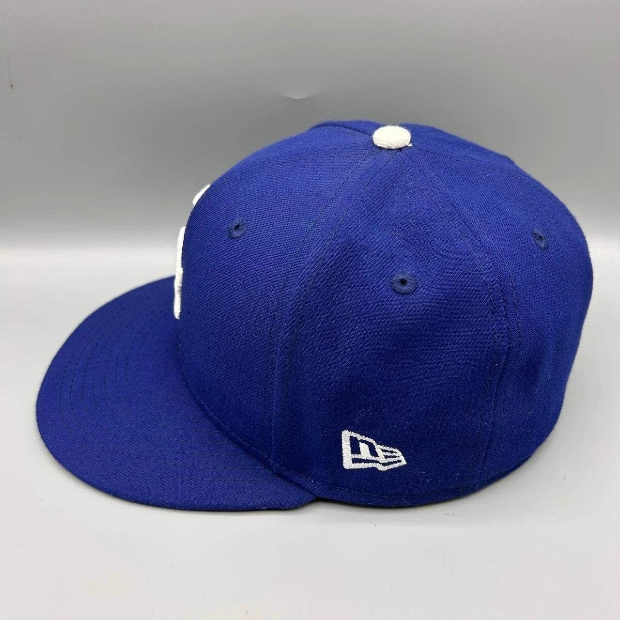 New Era Los Angeles LA Dodgers Hat Men 7 1/8 Blue MLB Fitted Cap Size ONE SIZE - 4 Thumbnail