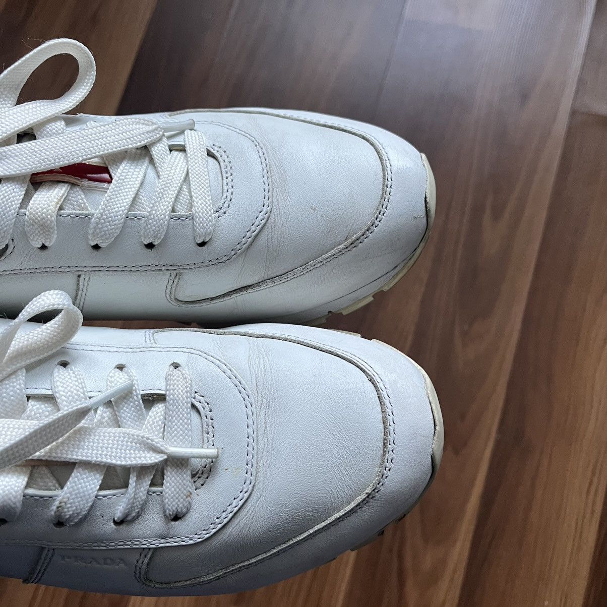Prada Prada low-top sneakers white sneakers red label Size US 9 / EU 42 - 3 Thumbnail