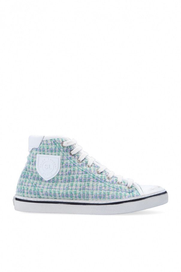 Saint Laurent Paris o1s1wg111024 Bedford Sneakers Tweed Leather in White/Blue Size US 5.5 / IT 35.5 - 1 Thumbnail