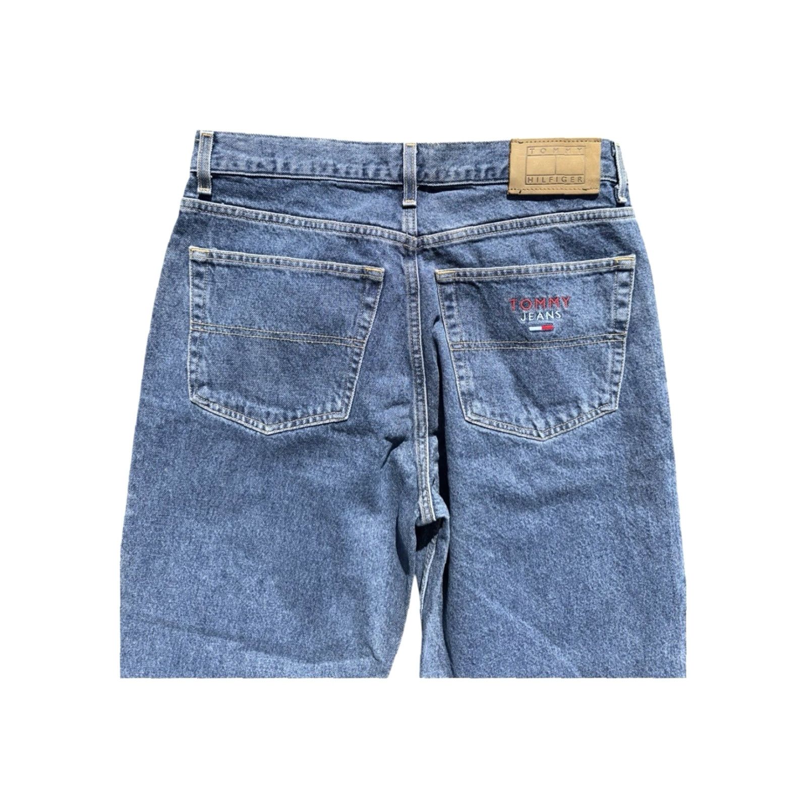 Tommy Hilfiger VINTAGE Tommy Hilfiger Jeans Wide-Leg 90s 33x34 Light Wash Blue RARE Mens Size US 33 - 5 Thumbnail