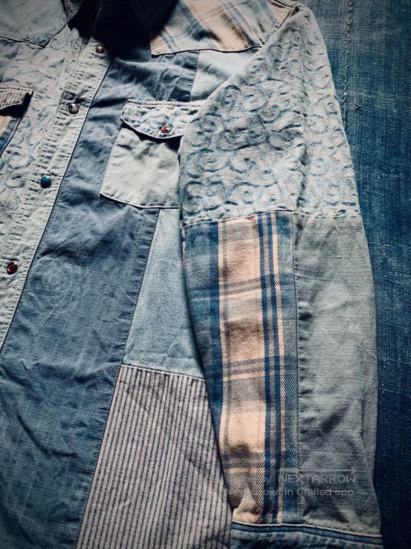 Kapital Kapital Veggie Dye Patchwork Denim Shirt. Size US L / EU 52-54 / 3 - 7 Thumbnail