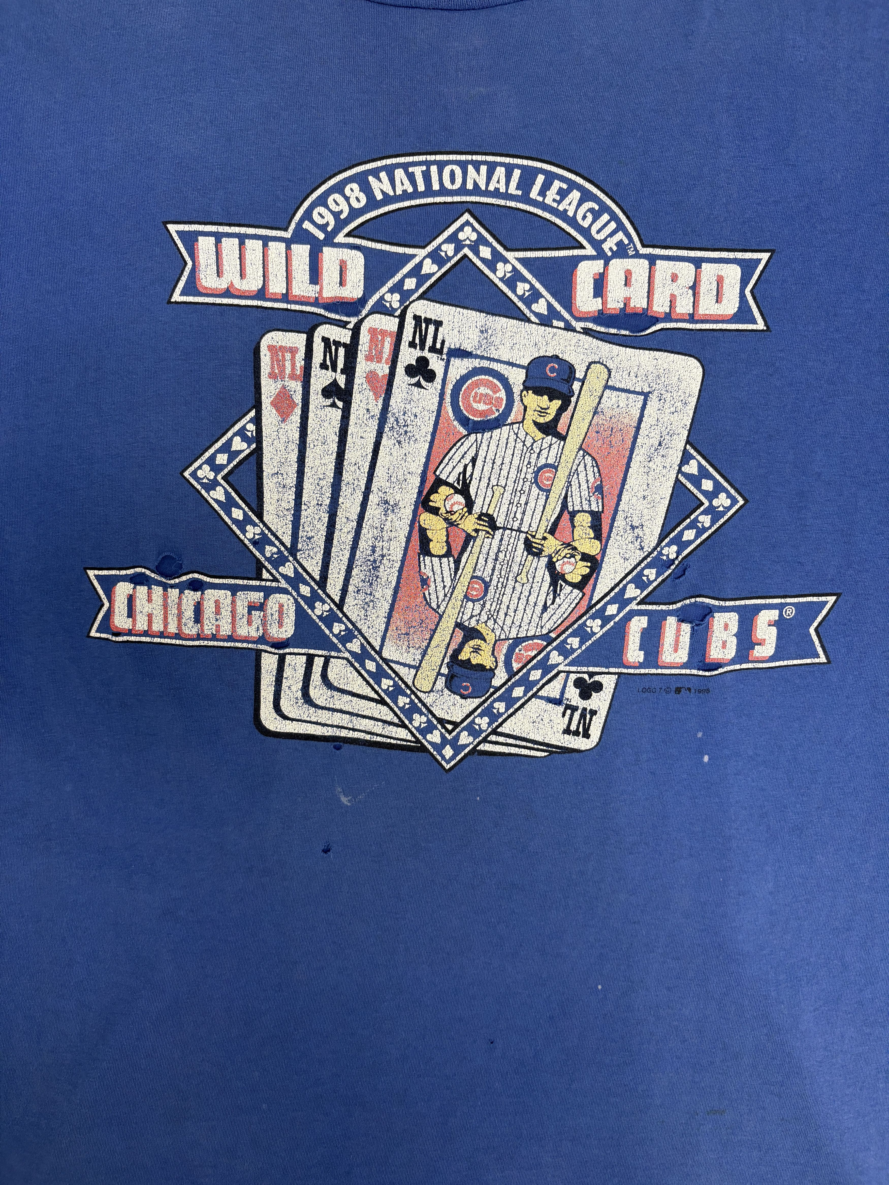 Logo 7 Chicago Cubs Wild Card 1998 Vintage Blue T-Shirt Tee Size US XXL / EU 58 / 5 - 2 Thumbnail
