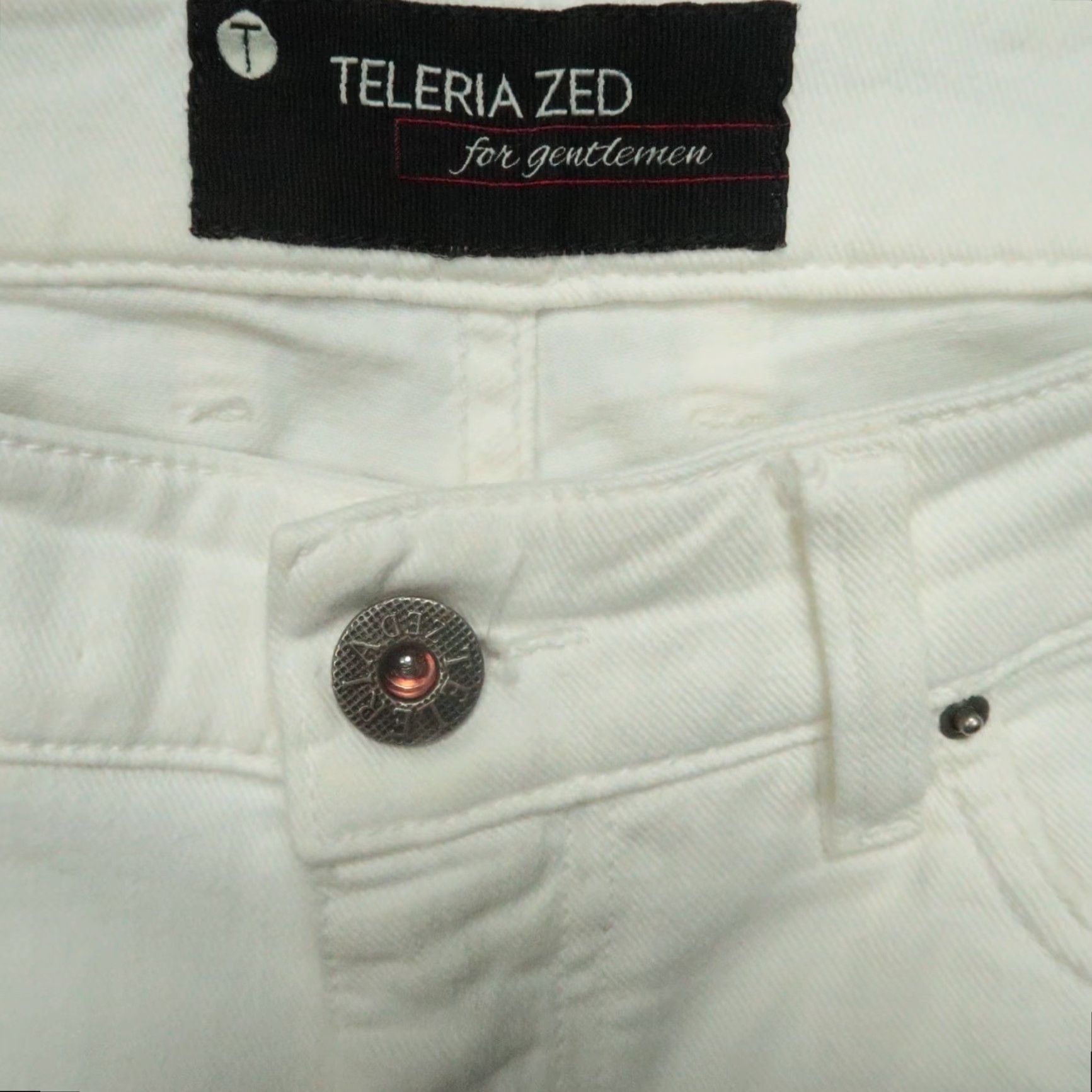 Vintage Teleria Zed Jeans Mens 31x29 White 5-Pocket Denim Cotton Italy Size US 31 - 4 Thumbnail