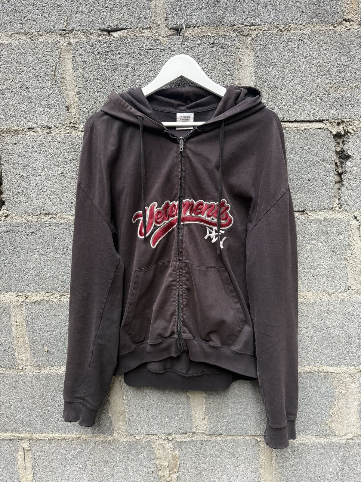 Vetements Vetements ss18 Bro Baseball Oversized Zip Up Hoodie