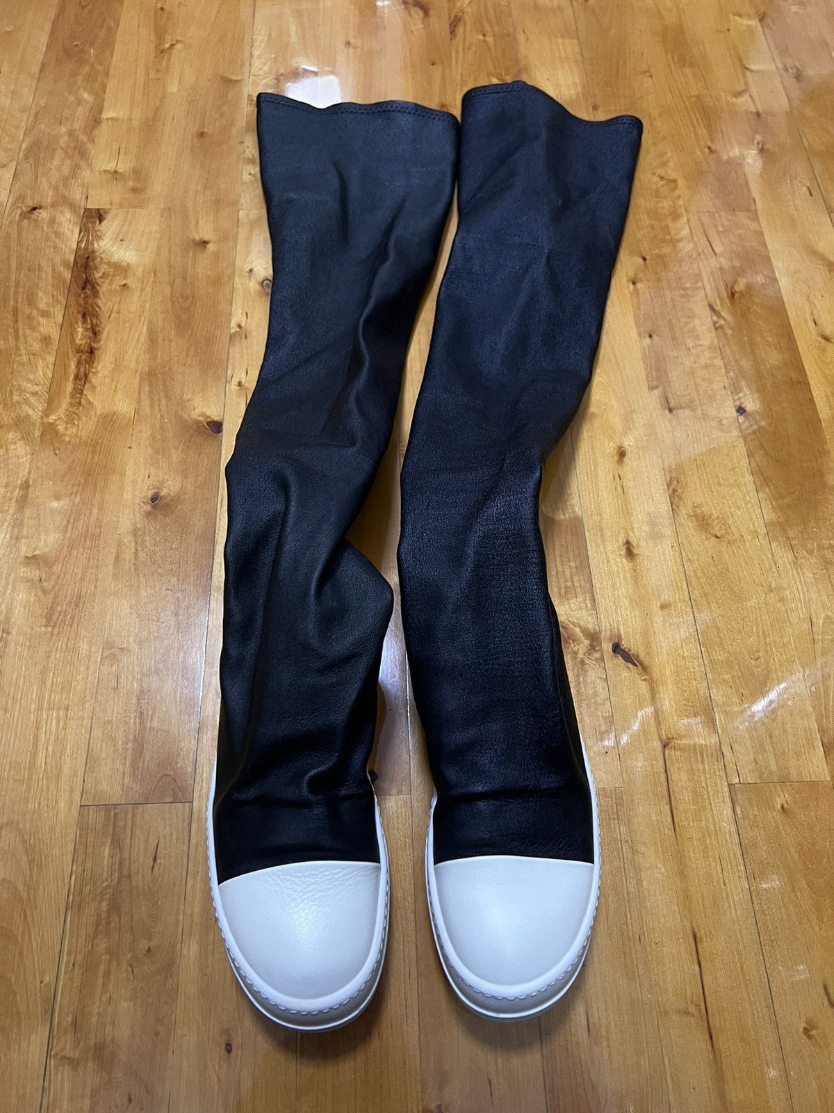 Rick Owens Rick owens mainline leather thigh high stocking sz 37 Size US 7 / IT 37 - 1 Thumbnail