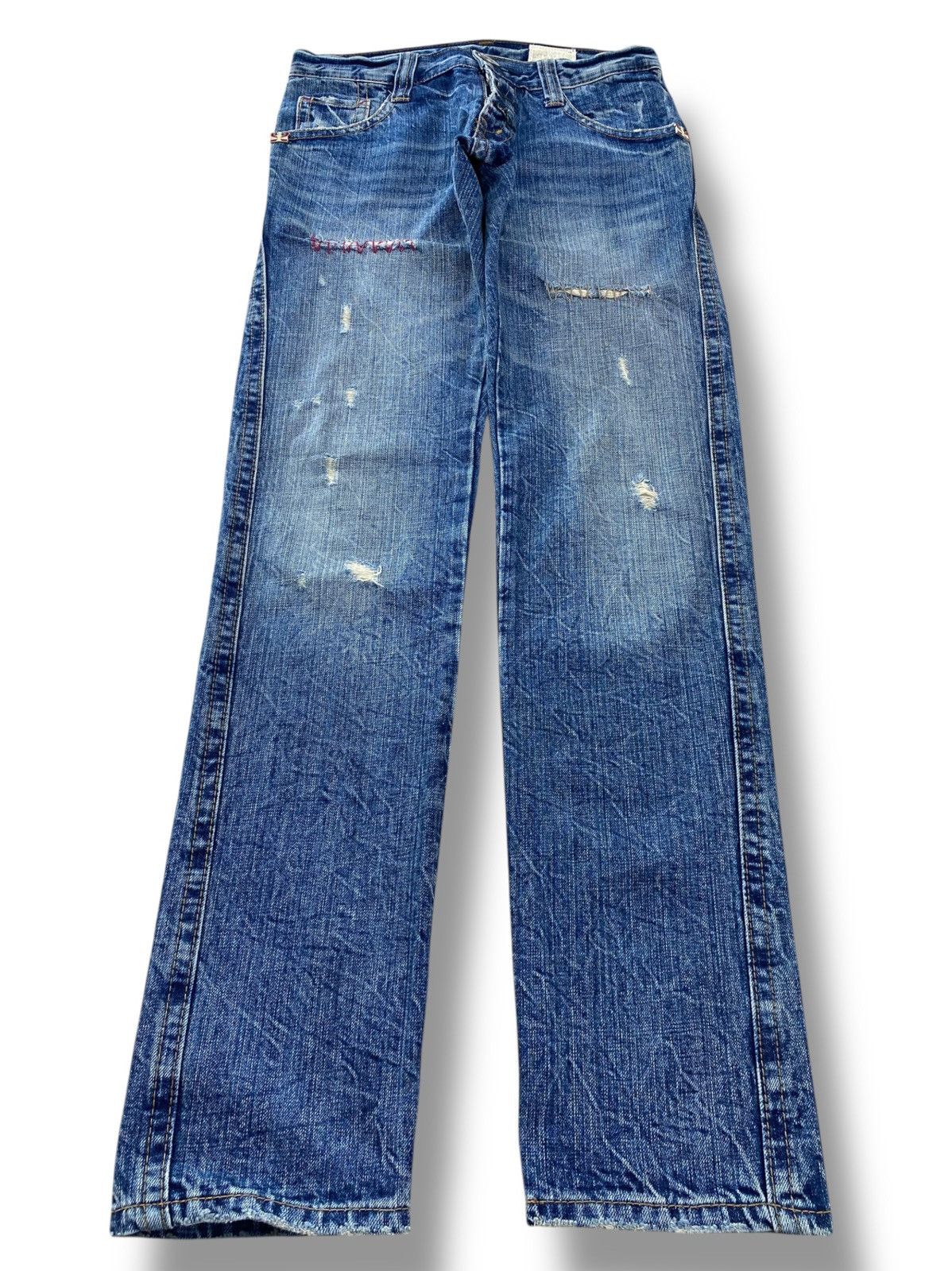 Japanese Brand Japanese Brand Distressed Style Skinny Leg Jeans Size US 29 - 1 Thumbnail
