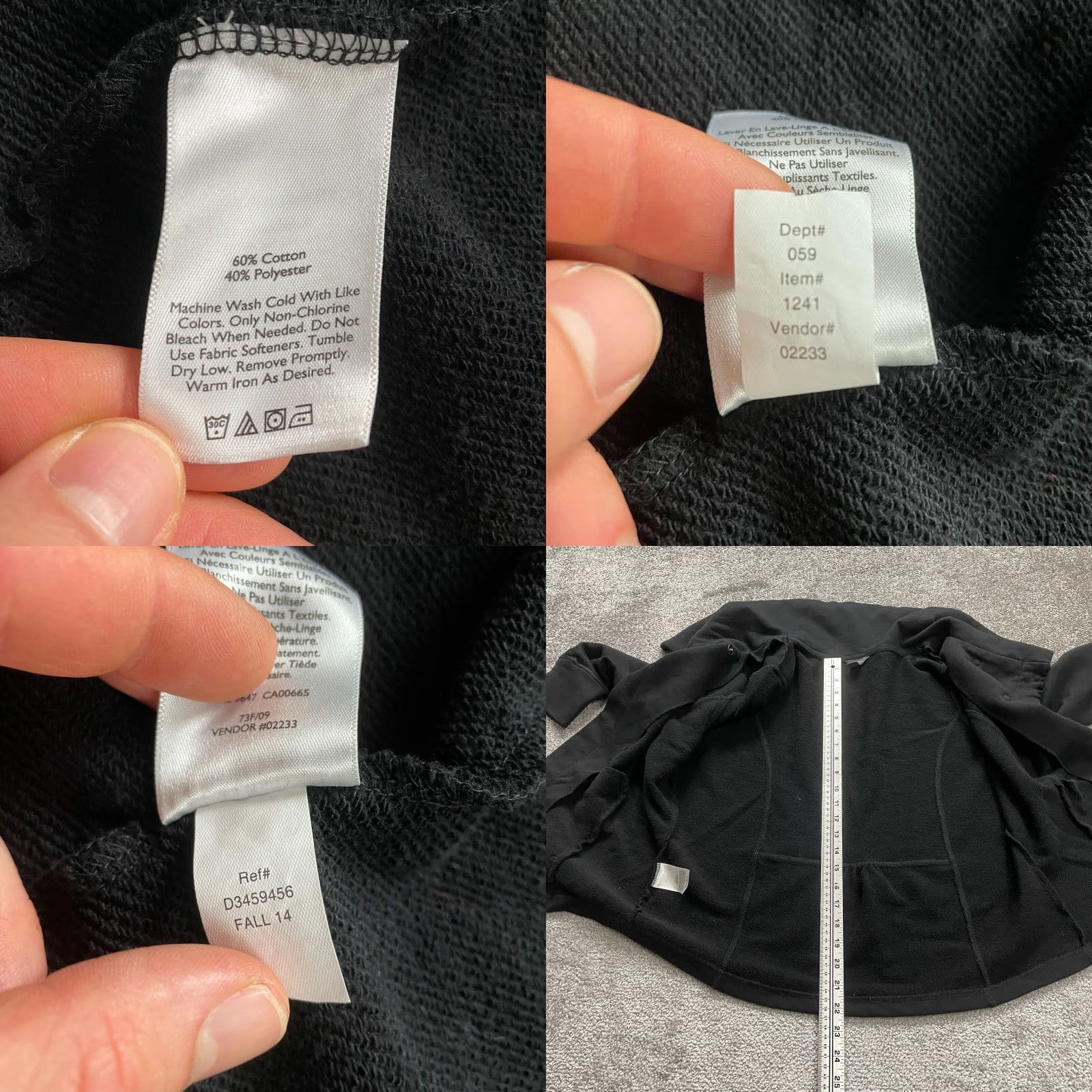 Eddie Bauer Eddie Bauer Open Jacket Womens XL Solid Black Shawl Neck Cotton Casual Outdoor Size XL / US 12-14 / IT 48-50 - 8 Thumbnail