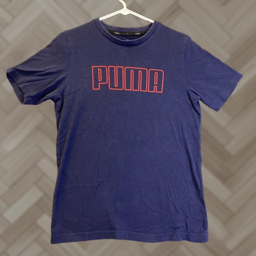 Puma PUMA Shirt Adult S Navy Blue & Red Breathable Short Sleeve Casual Mens/52-54 Shirt T-Shirt Pullover Regular Men Blue Logo Size US S / EU 44-46 / 1 - 1 Thumbnail