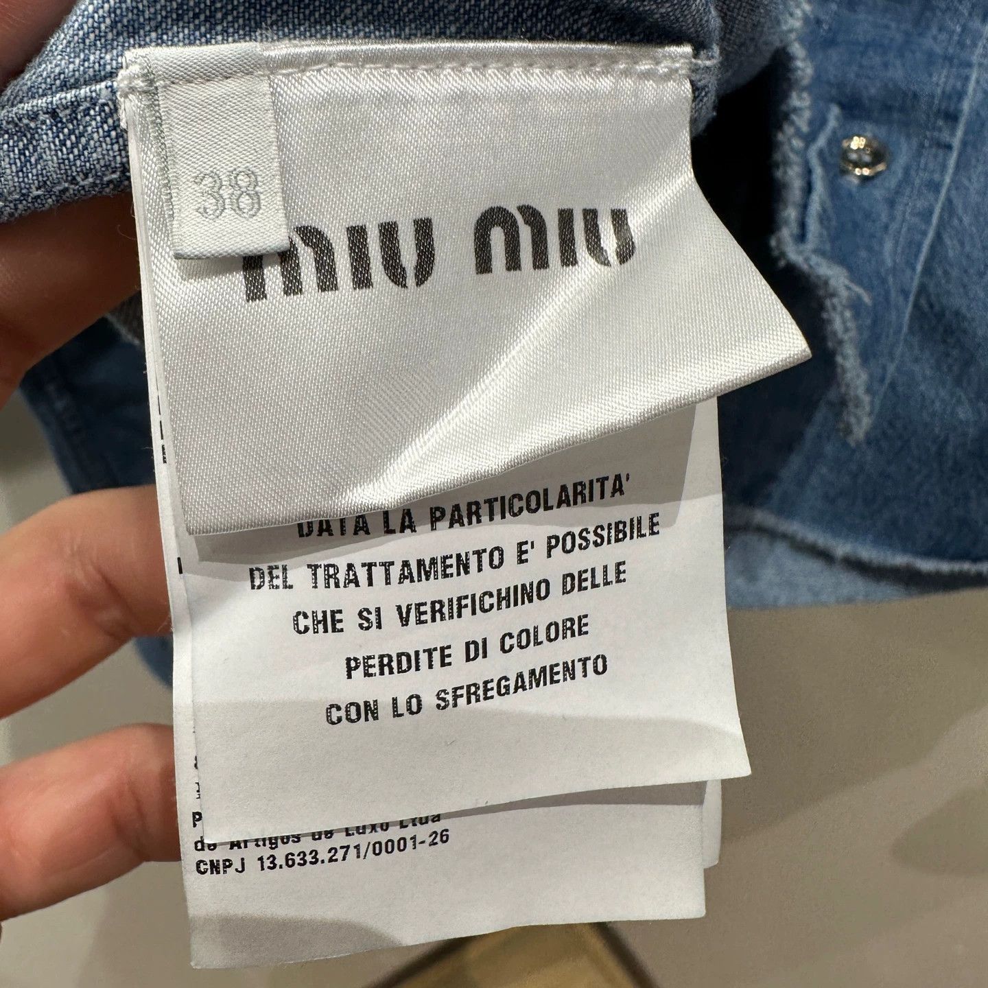 Miu Miu MIU MIU mar290 slogan embroidery button-front denim 38 Size XS / US 0-2 / IT 36-38 - 4 Thumbnail