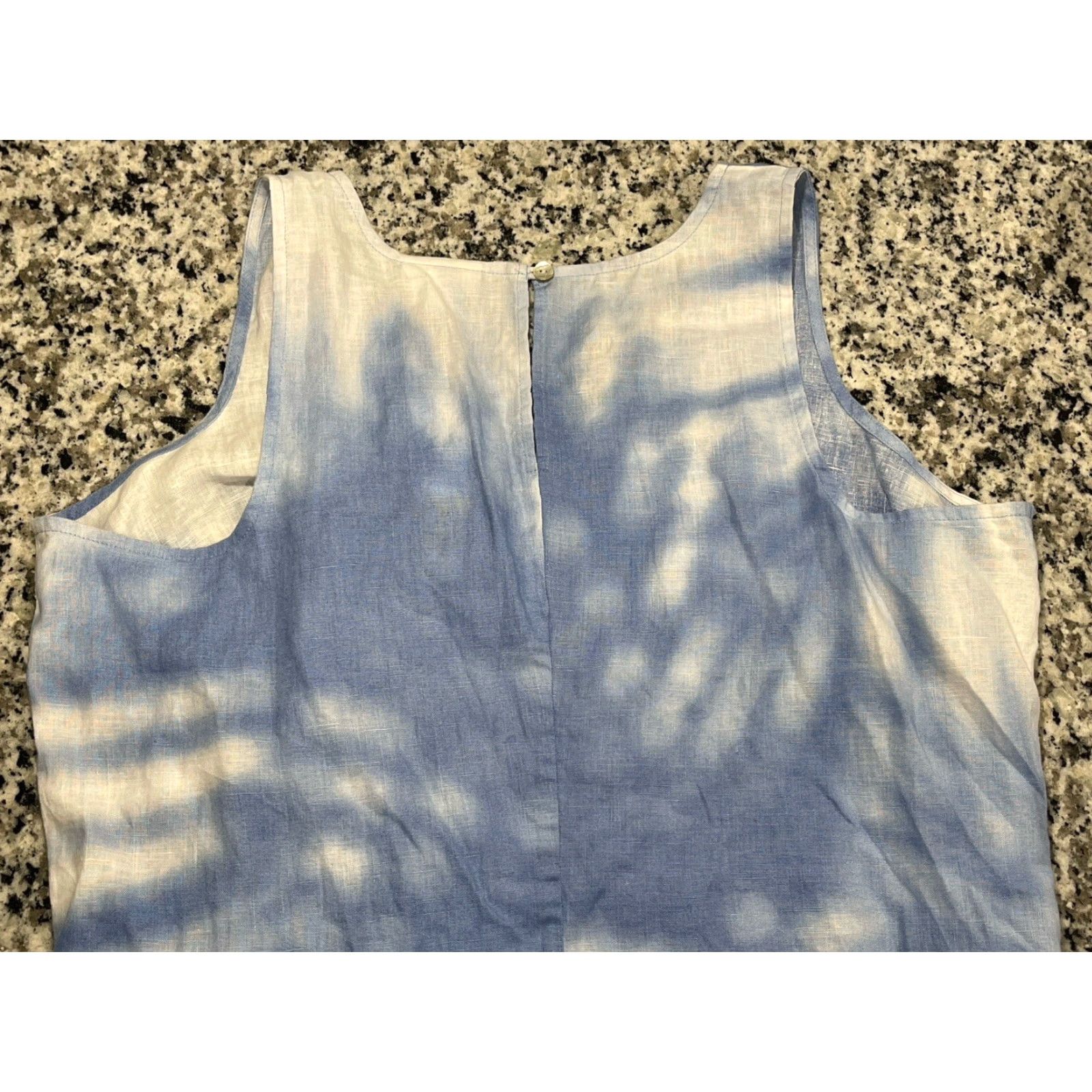 J. Jill VINTAGE J. Jill Linen Sheath Dress Sz L Women's Sleeveless Midi Tie-Dye Blue White Casual Party Size L / US 10 / IT 46 - 7 Thumbnail