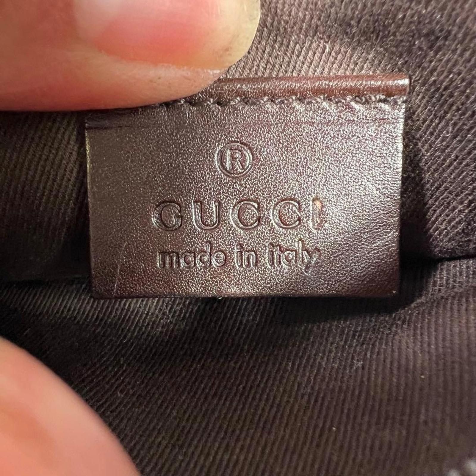 Gucci Gucci - Classic GG Canvas Brown Leather Tote Bag Size ONE SIZE - 8 Thumbnail