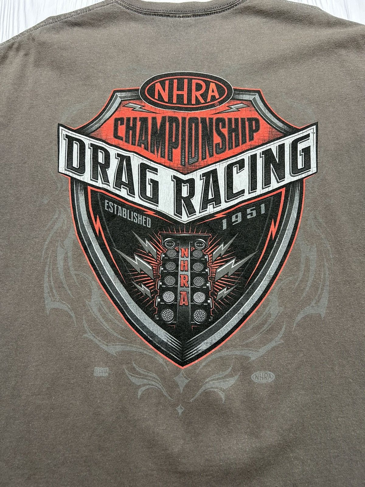 Vintage Vintage 90s NHRA Championship Drag Racing T-Shirt Size US XXL / EU 58 / 5 - 4 Thumbnail