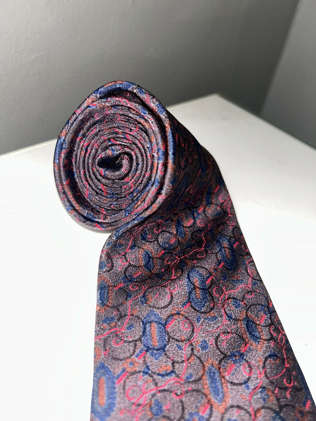 Dior Vintage Christian Dior Monsieur Blue & Red Men’s Silk Tie Size ONE SIZE - 3 Thumbnail