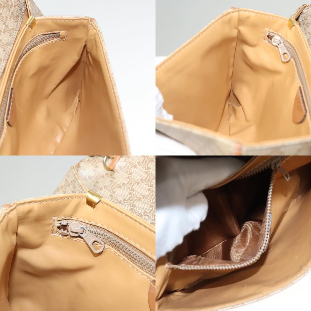 Celine CELINE Macadam Canvas Shoulder Bag Pvc Beige Gold Size ONE SIZE - 12 Thumbnail