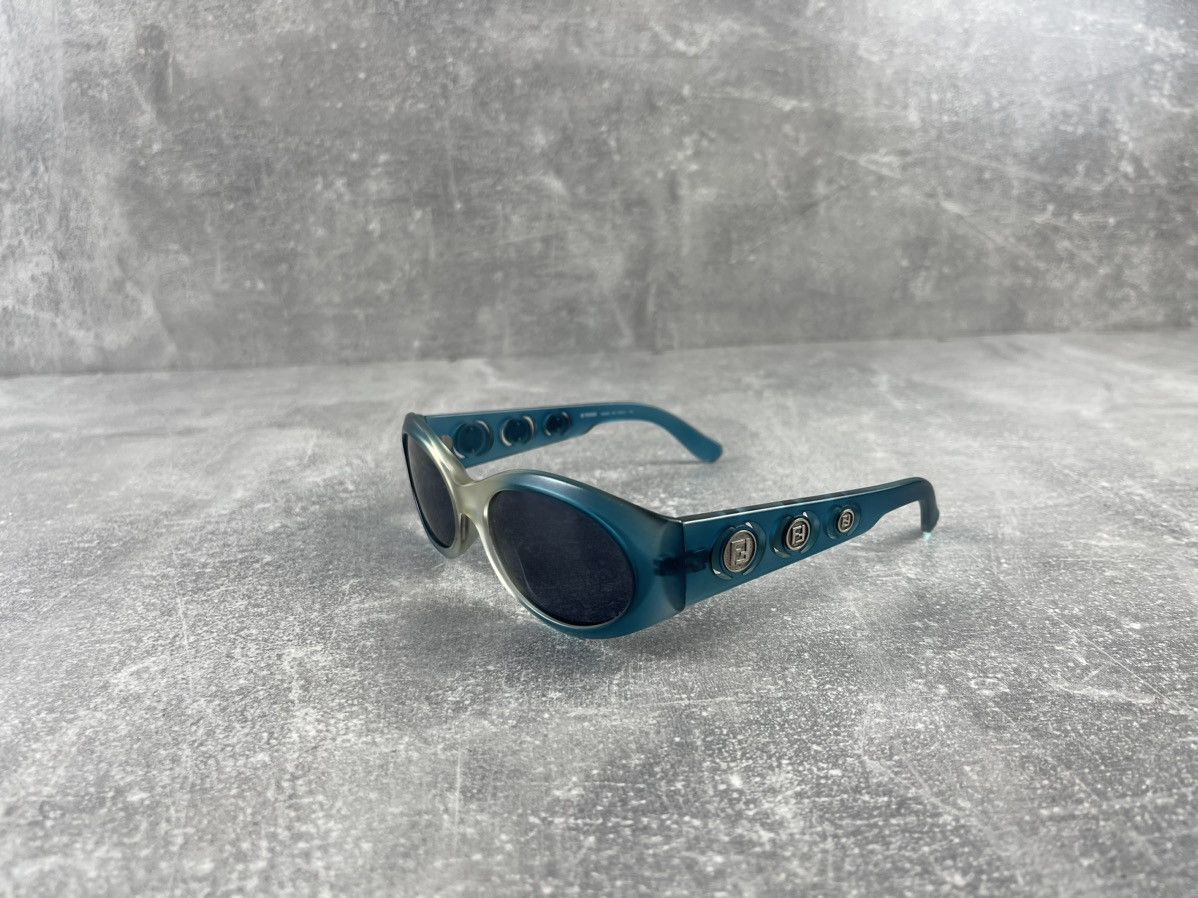 Fendi Fendi Vintage 00s Oval Acetate Sunglasses Blue Transparent Size ONE SIZE - 2 Thumbnail