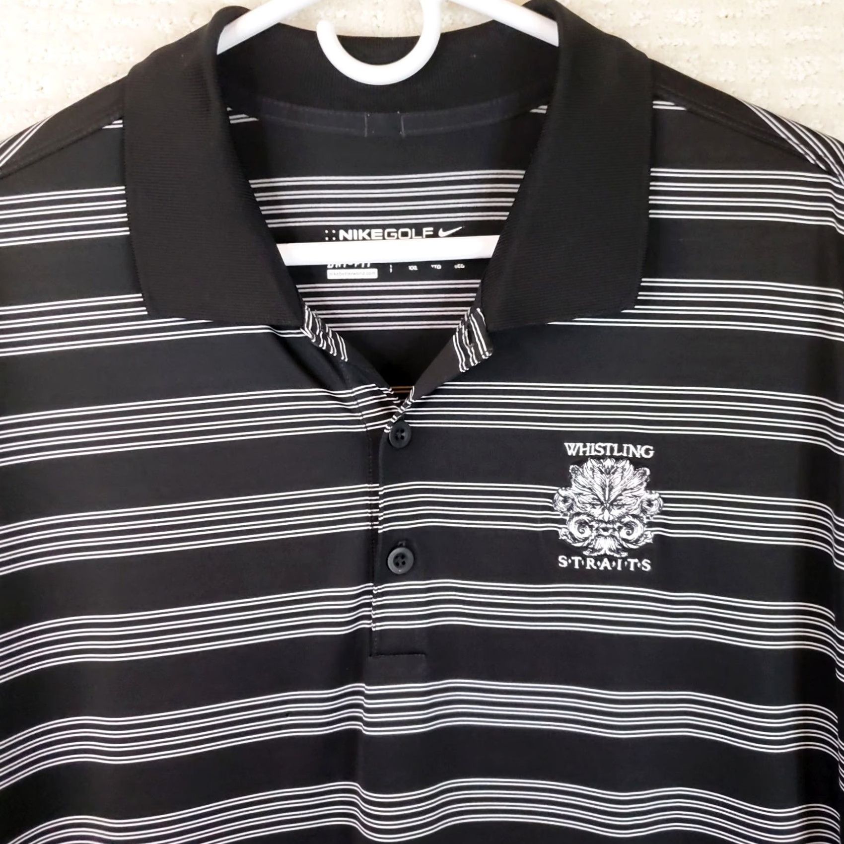 Nike Nike Golf Tour Performance Polo Mens XXL Black Striped Whistling Straights Tee Shirt Shirt? Size US XXL / EU 58 / 5 - 3 Thumbnail