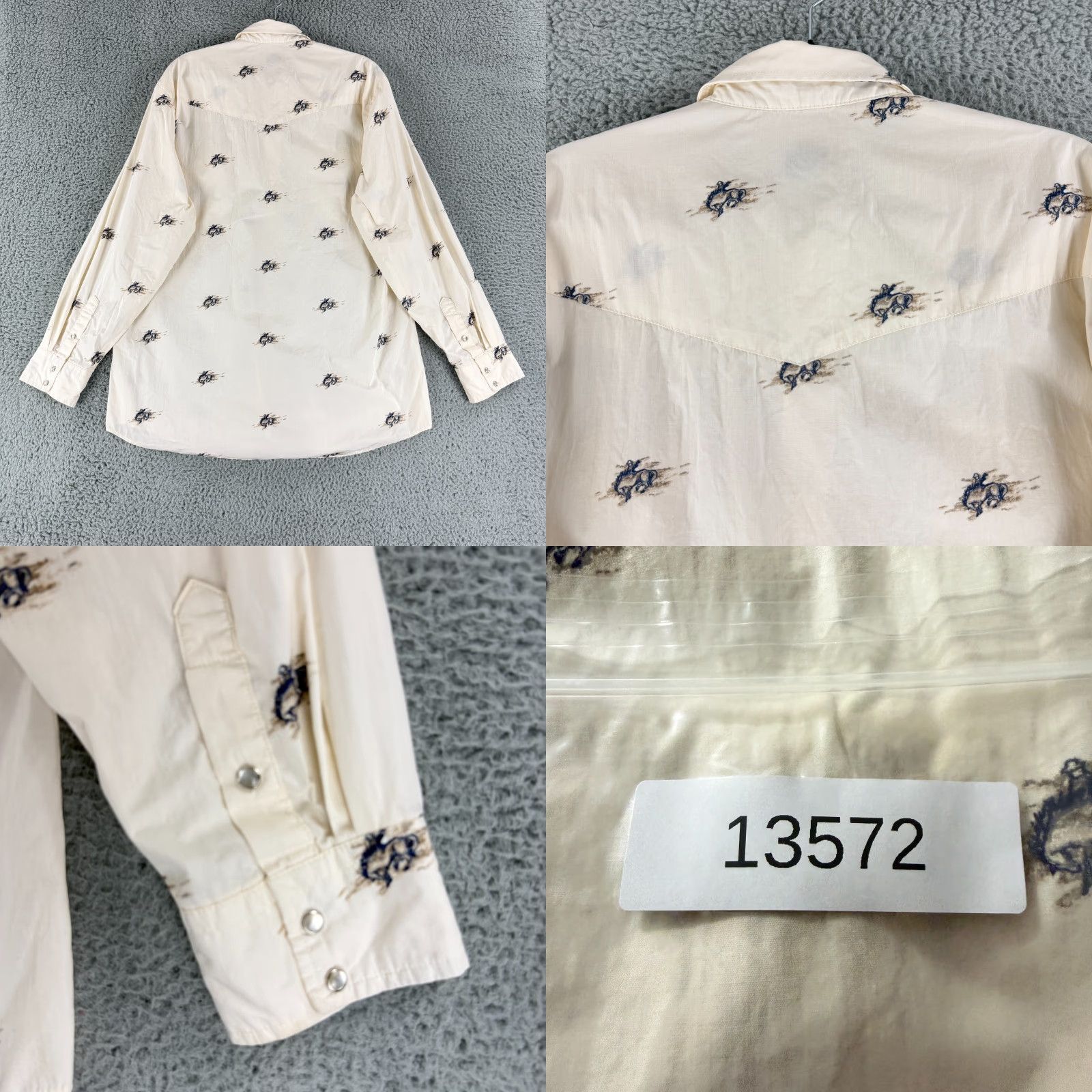 Roper VINTAGE Roper Shirt Mens XL Button-Up western ivory horse bucking print casual Size US XL / EU 56 / 4 - 9 Thumbnail