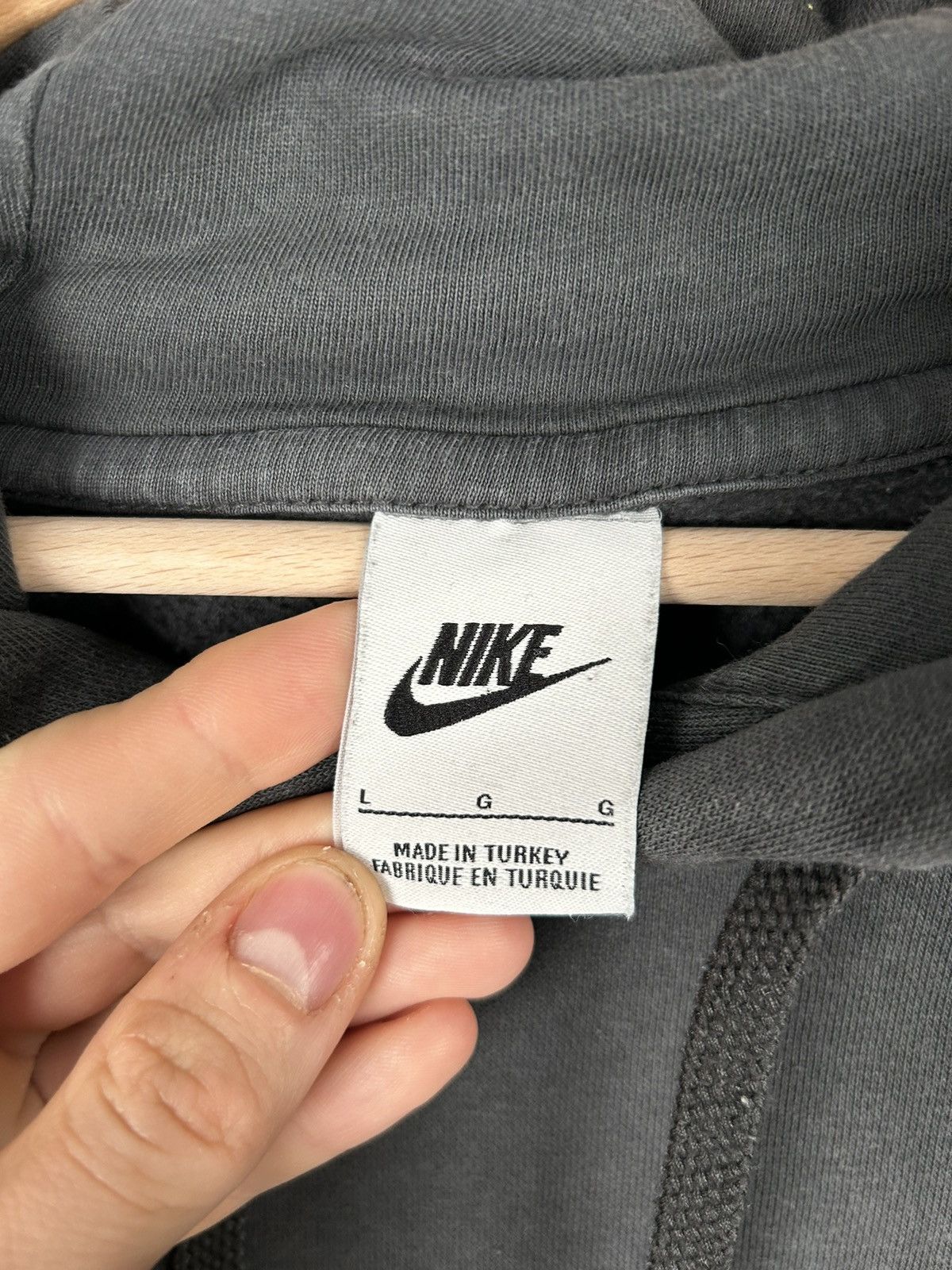 Nike Vintage Nike Swoosh Streetwear Drill Hoodie Sweatshirt Size US L / EU 52-54 / 3 - 7 Thumbnail