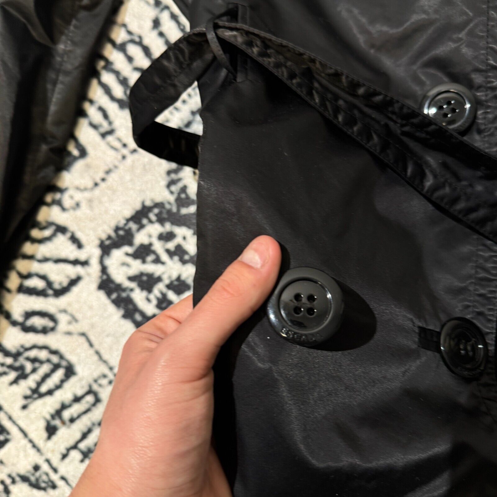 Escada × Vintage Vintage Escada Black Nylon Trench Coat Size 36 IT Y2K 90s Ar Size US L / EU 52-54 / 3 - 7 Thumbnail