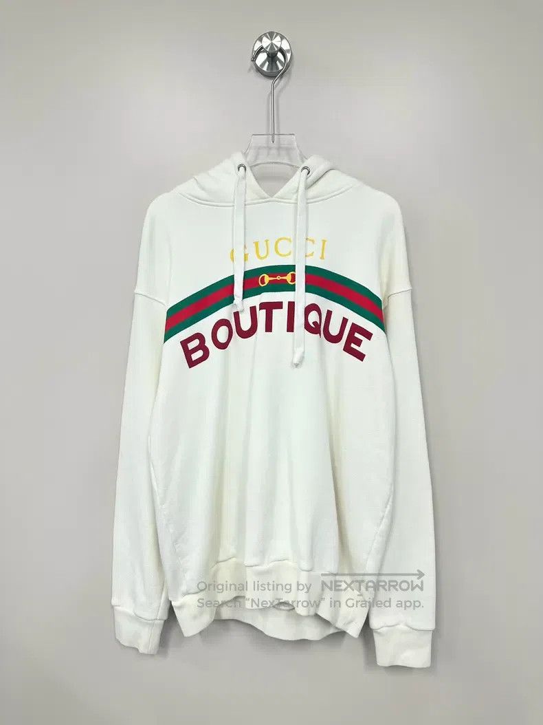 Gucci Gucci White letter printed logo hooded sweatshirt Size US XS / EU 42 / 0 - 1 Thumbnail