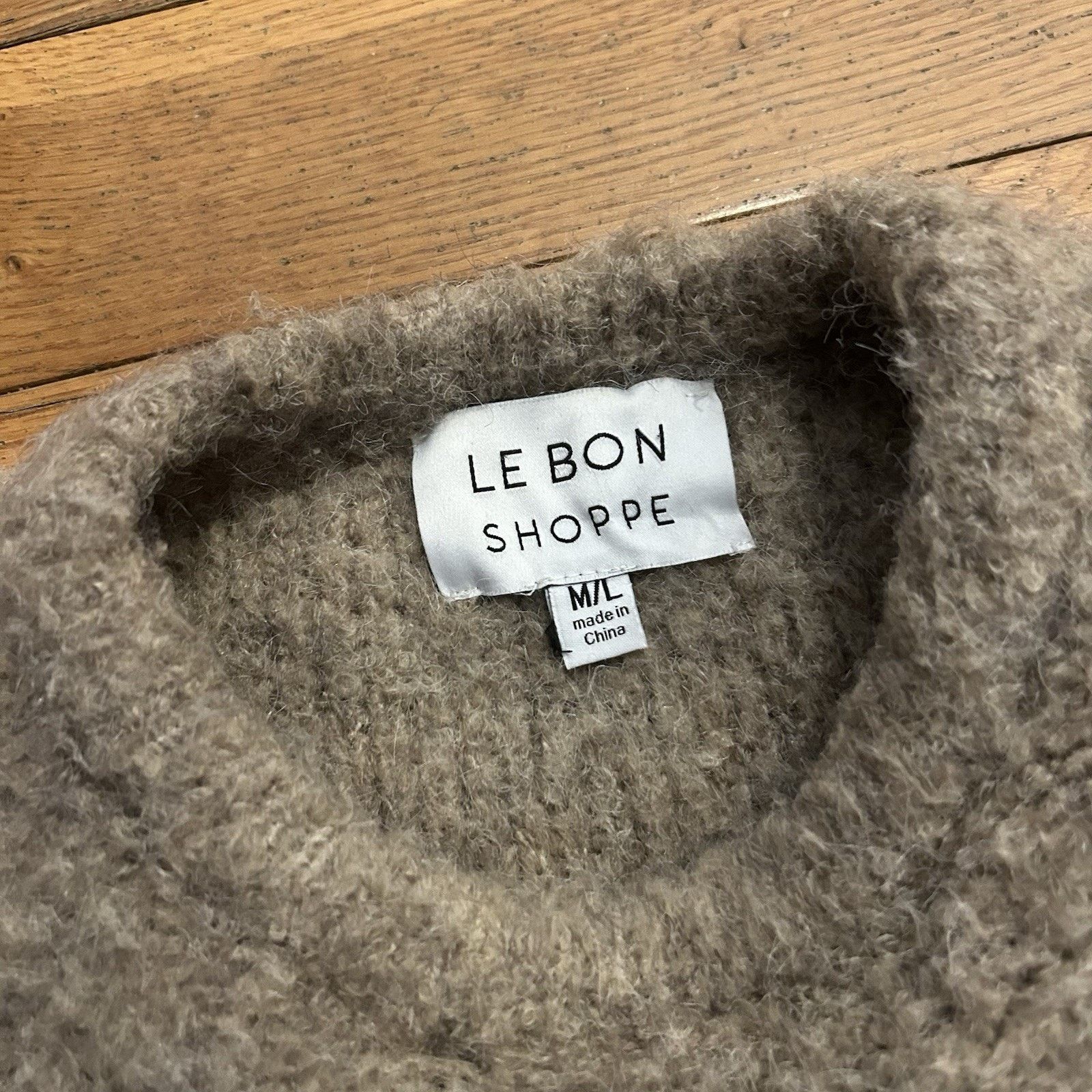 Other Le Bon Shoppe Envie Mushroom Wool Blend Fuzzy Shag Sweater Size M / US 6-8 / IT 42-44 - 3 Thumbnail