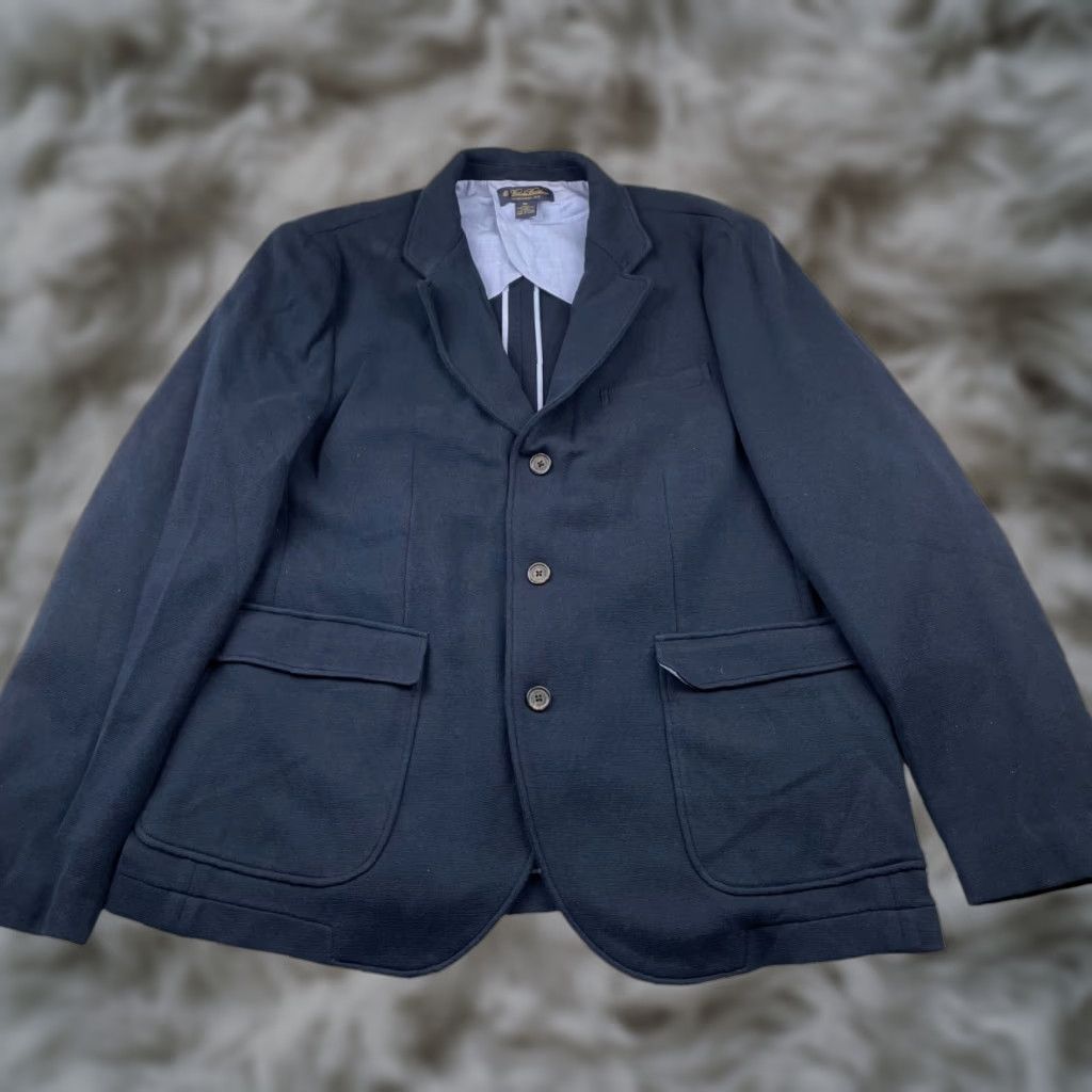 Brooks Brothers Brooks Brothers Men’s Knit Cardigan Blazer Navy Blue 3-Button 100% Cotton XL 46R Mens Jacket Blazer Cardigan Size US M / EU 48-50 / 2 - 1 Thumbnail