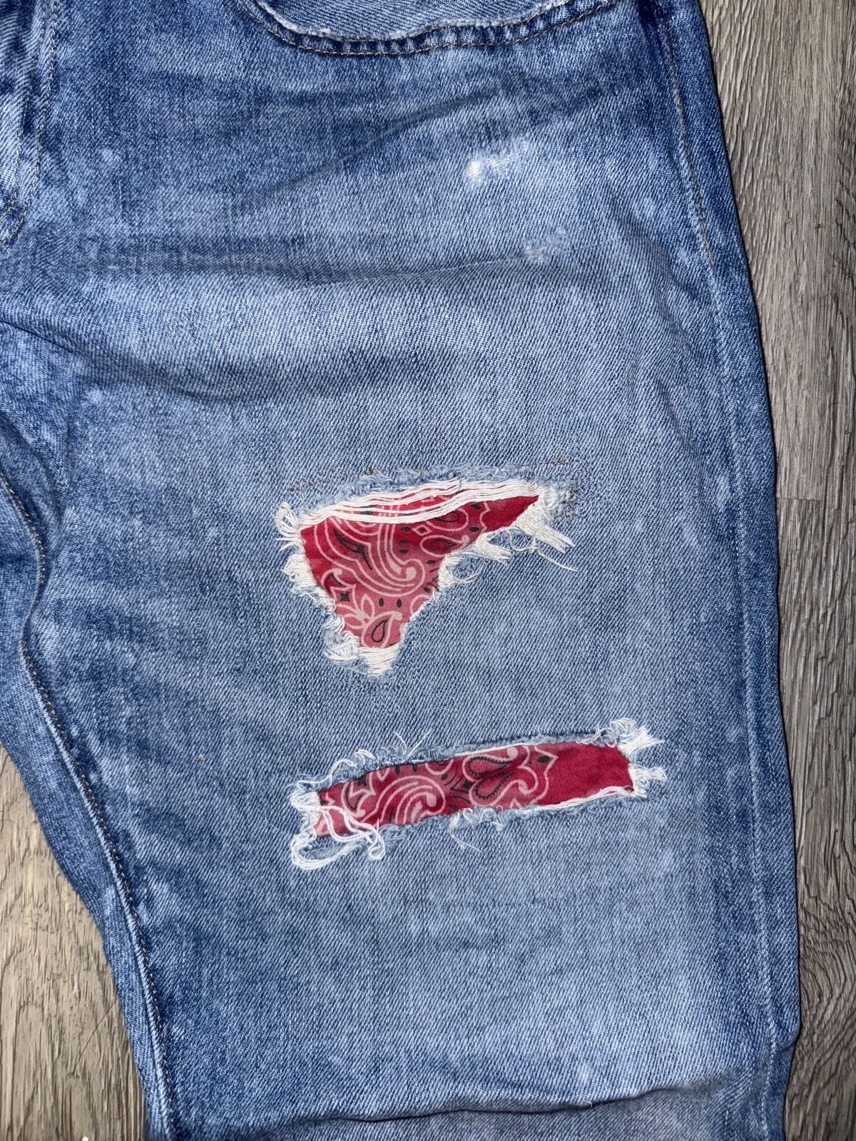 Polo Ralph Lauren Sullivan Slim Patchwork Bandana Distressed Denim 31/30 Size US 30 / EU 46 - 5 Thumbnail