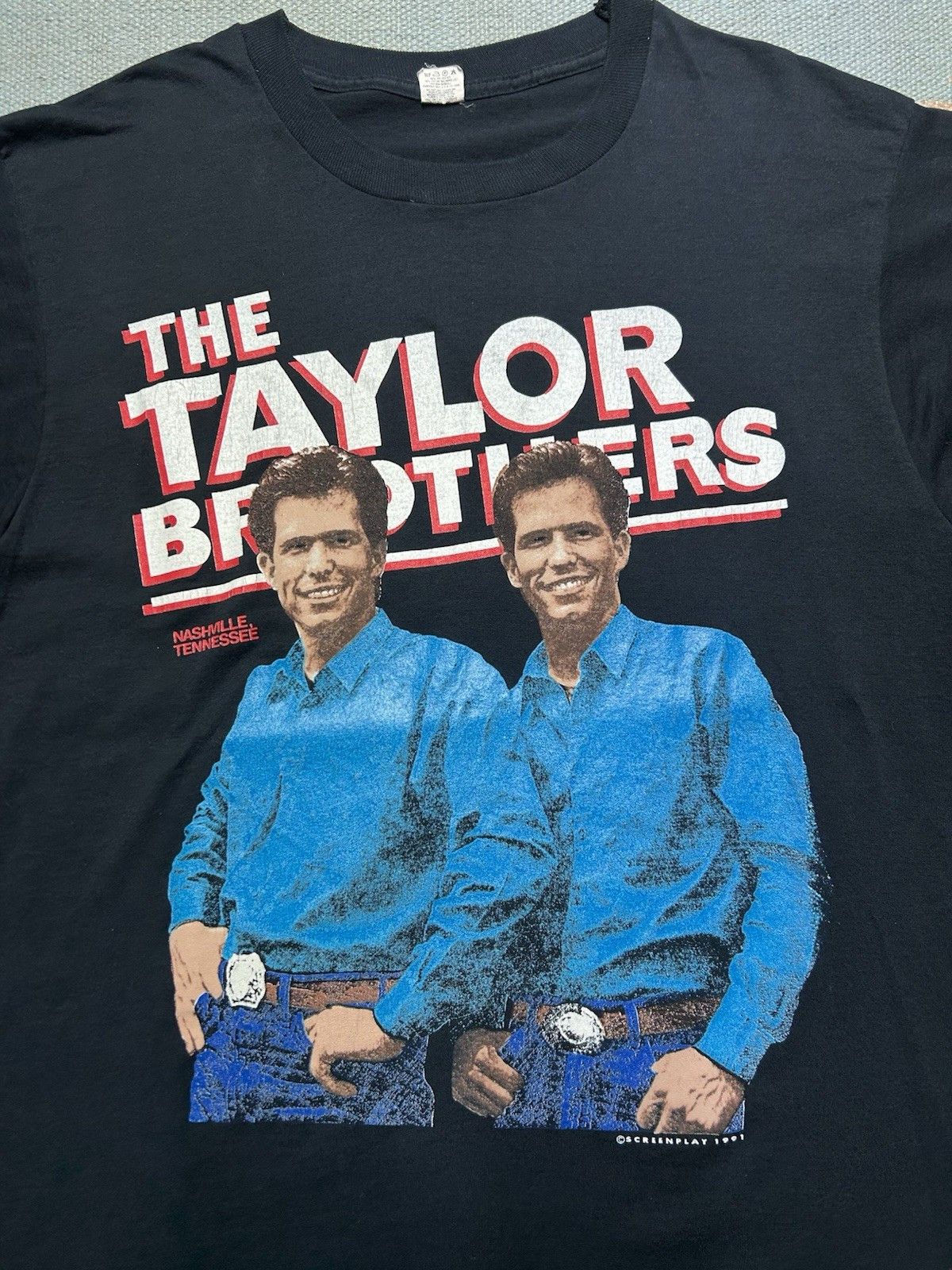 Vintage Vtg 90s t shirt the Taylor brothers country screen stars XL Size US XL / EU 56 / 4 - 2 Thumbnail