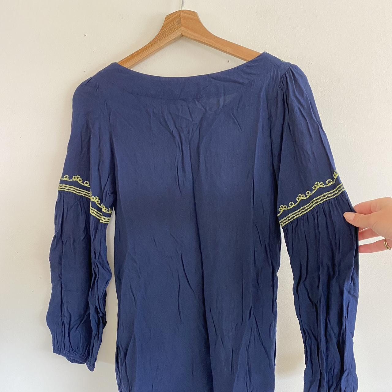 Designer G-MAAZ BLUE BOHO BOHEMIAN DRESS FLOWY LONG SLEEVE SIZE SMALL Size S / US 4 / IT 40 - 8 Thumbnail