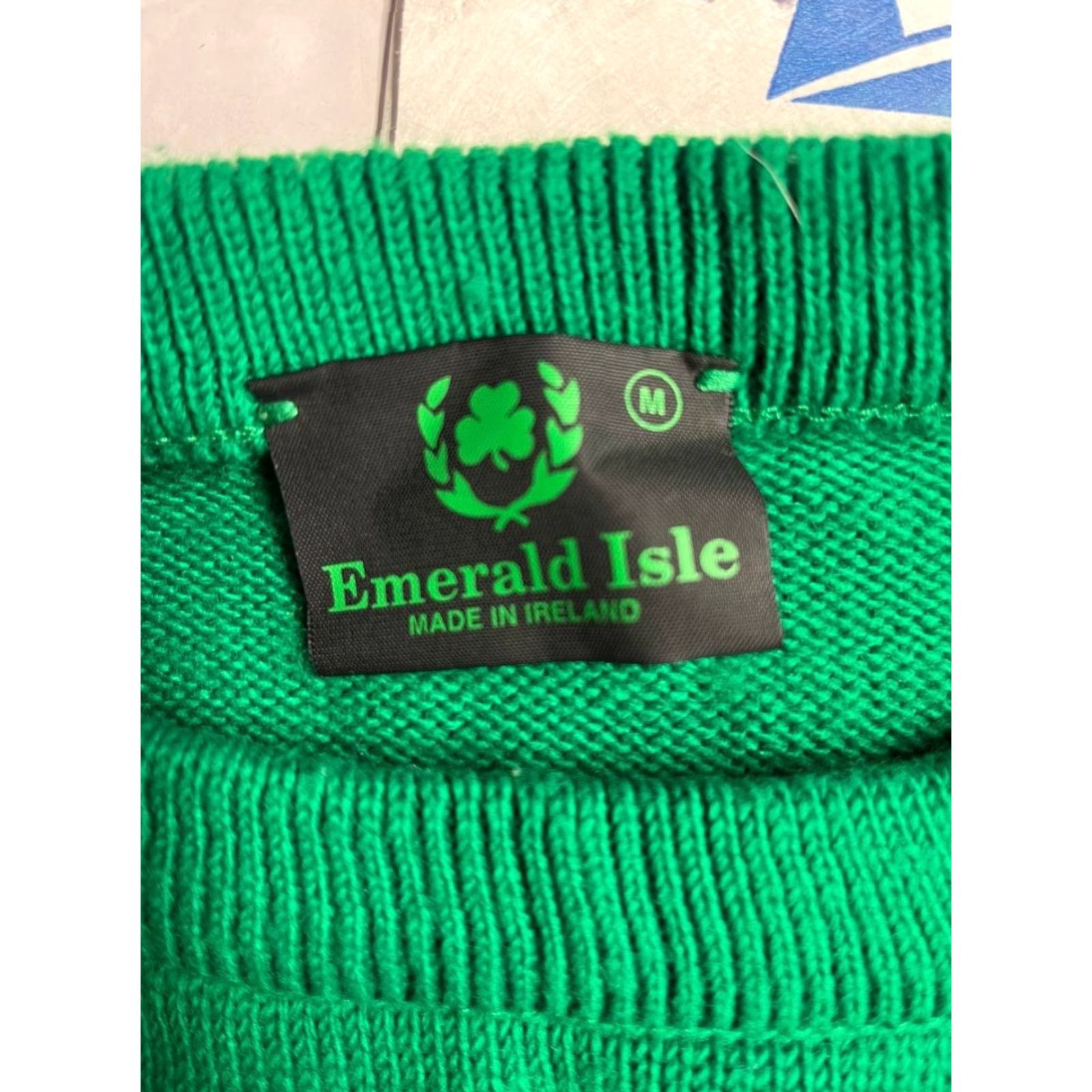 Vintage VINTAGE Emerald Isle Sweater Ireland Crew Neck Green Embroidered Knit Long Sleeve Men M Irish Winter Pullover Size US M / EU 48-50 / 2 - 7 Thumbnail
